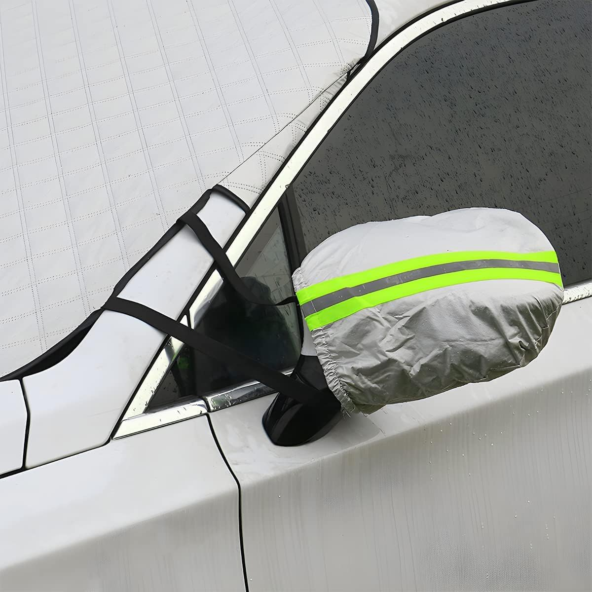 Windshield Cover for Cars - Winter Windshield Protector, Snow & Ice Shield, UV Sunshade, Waterproof Windscreen Cover for Car, SUV, Van (147&times;116Cm) image number 4