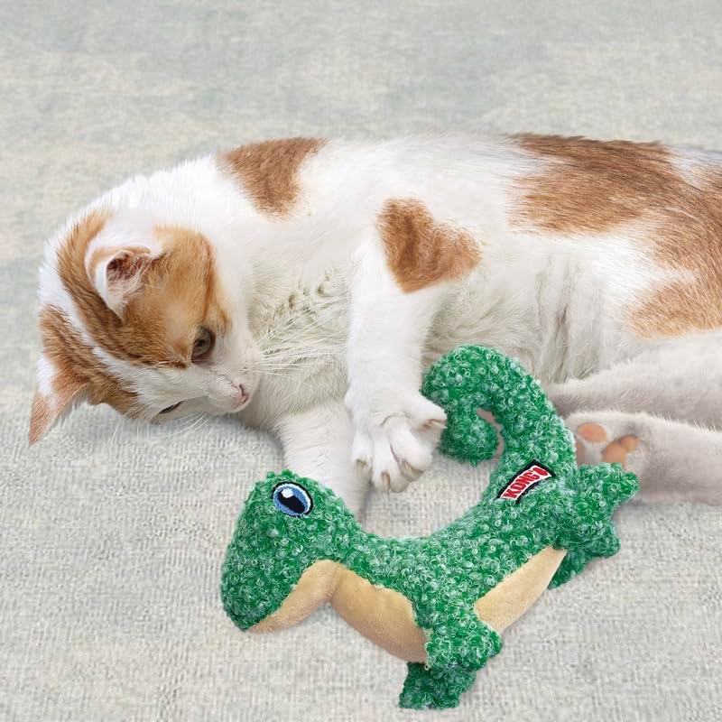 KONG Luvs Crinkle Textured Cat Toy Stuffed with Catnip (Lizard) image number 1