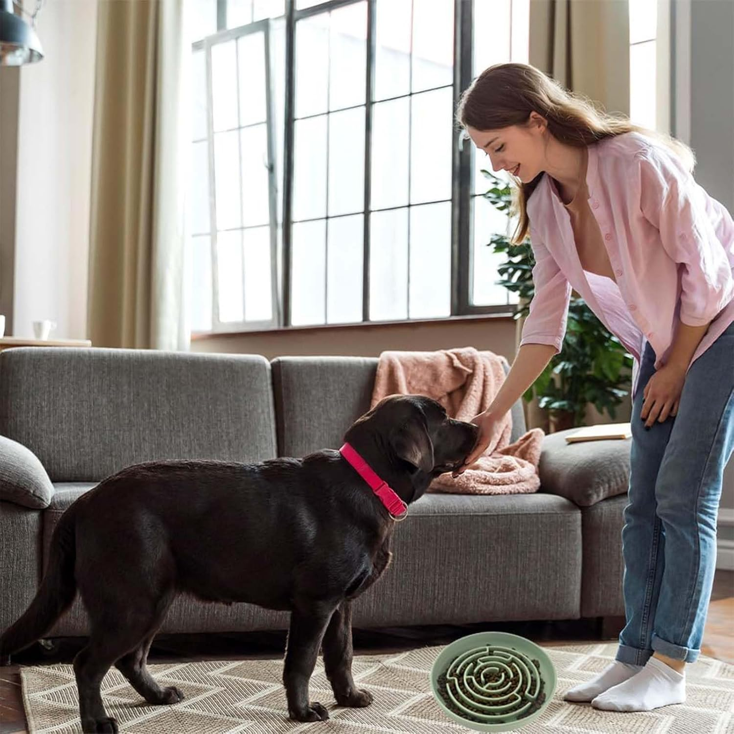 Anti-Sling Dog Bowl, anti Slinging Bowl Dogs, anti Sling Bowl Cat, anti Slinging Bowl Cat, Sling Bowl Dogs, Slow Feeder Dog, anti Slinging Bowl, Cat (Matcha Green) image number 4