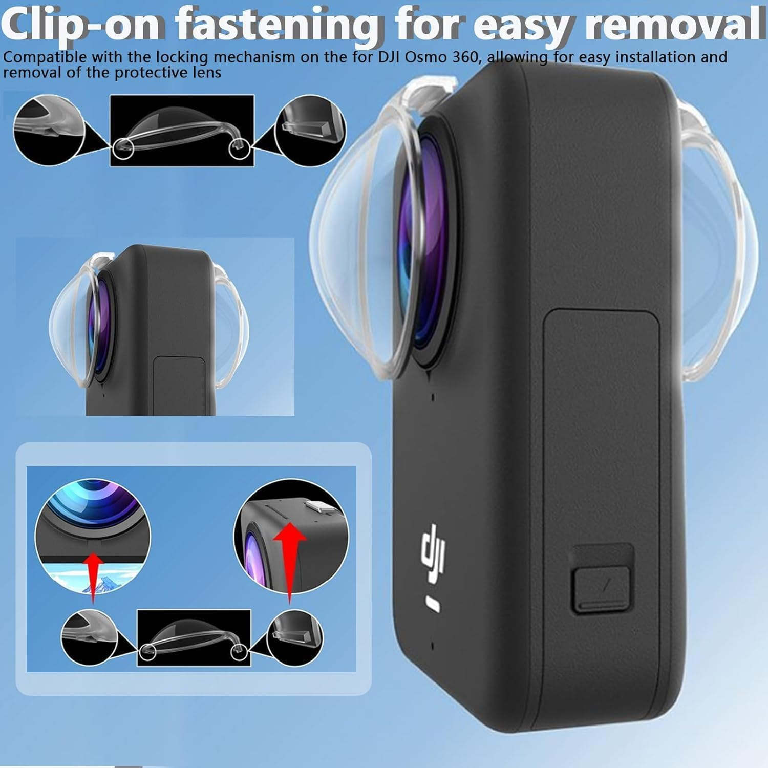 T Tersely Protective Lens Cover for DJI OSMO 360, Scratch Proof, Fall Resistant, Dust Resistant, High Definition Lens Guard for OSMO 360