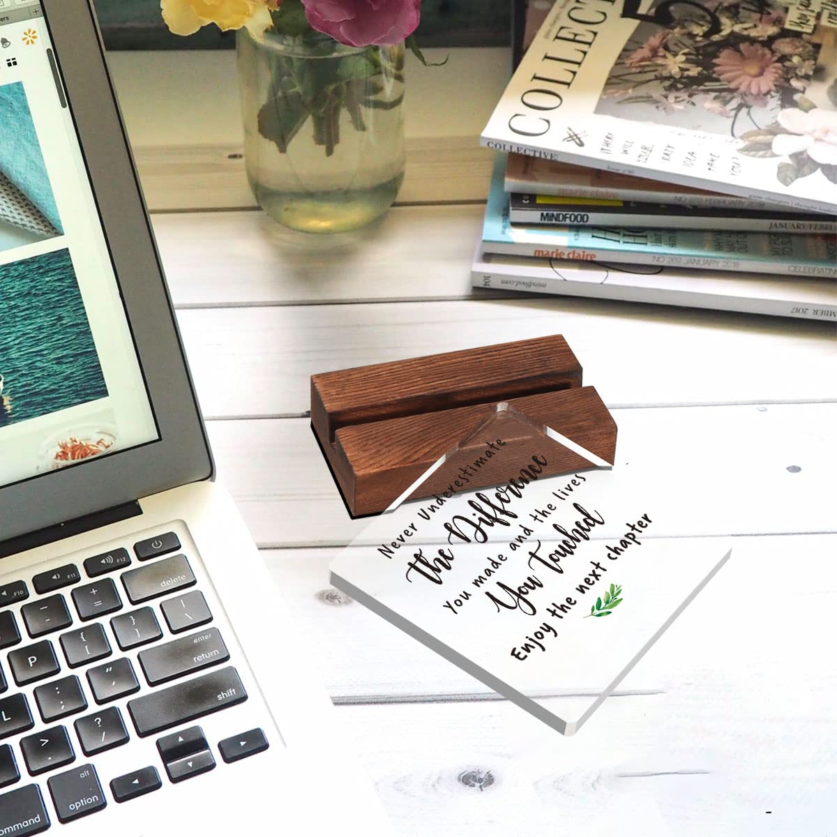 Durable Office Gifts for Women Men Coworker &ndash; Long-Lasting Farewell Retirement and New Job Gifts &ndash; Strong Acrylic Desk Sign for Boss Leader Colleague Friends Principal Teacher Appreciation image number 3