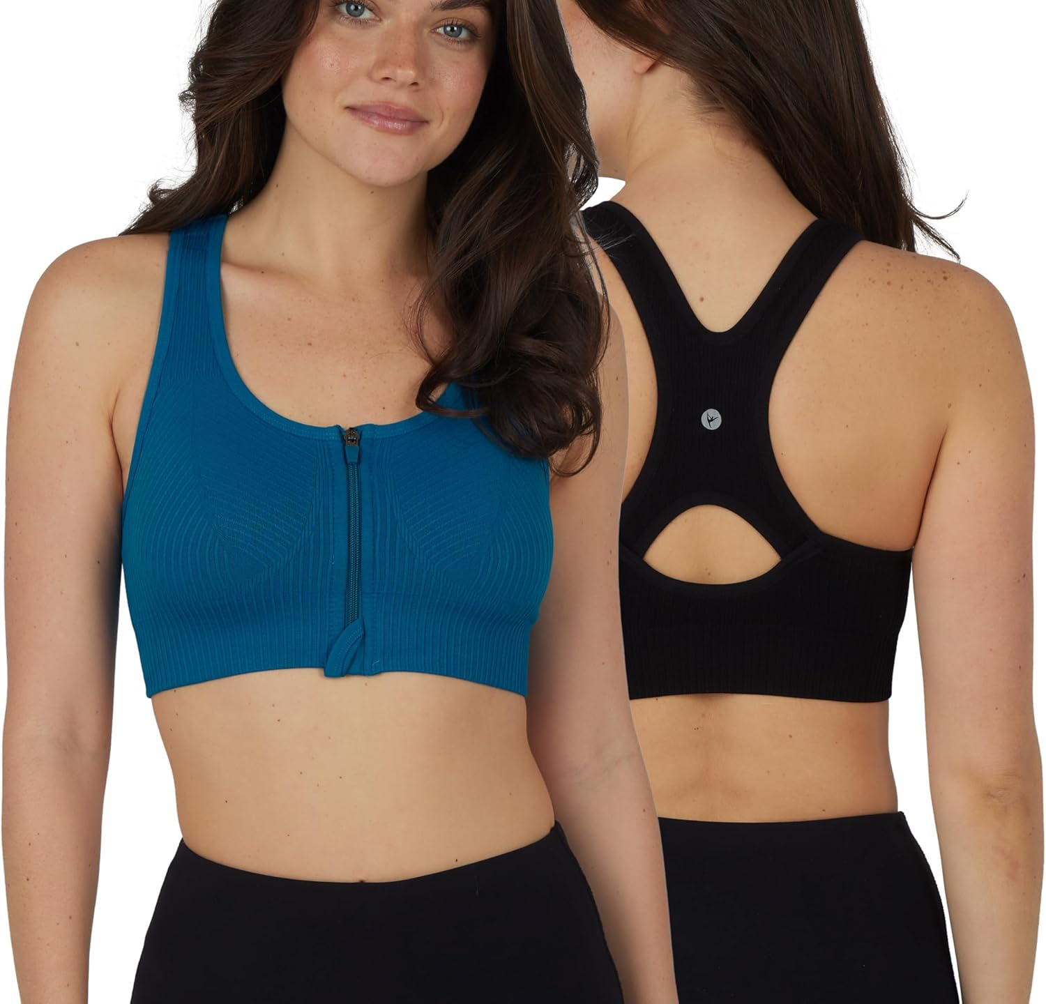 90 Degree by Reflex Women'S 2 Pack Maternity Nursing Bra with Front Zip Seamless Post Surgery Sports Bra image number 5