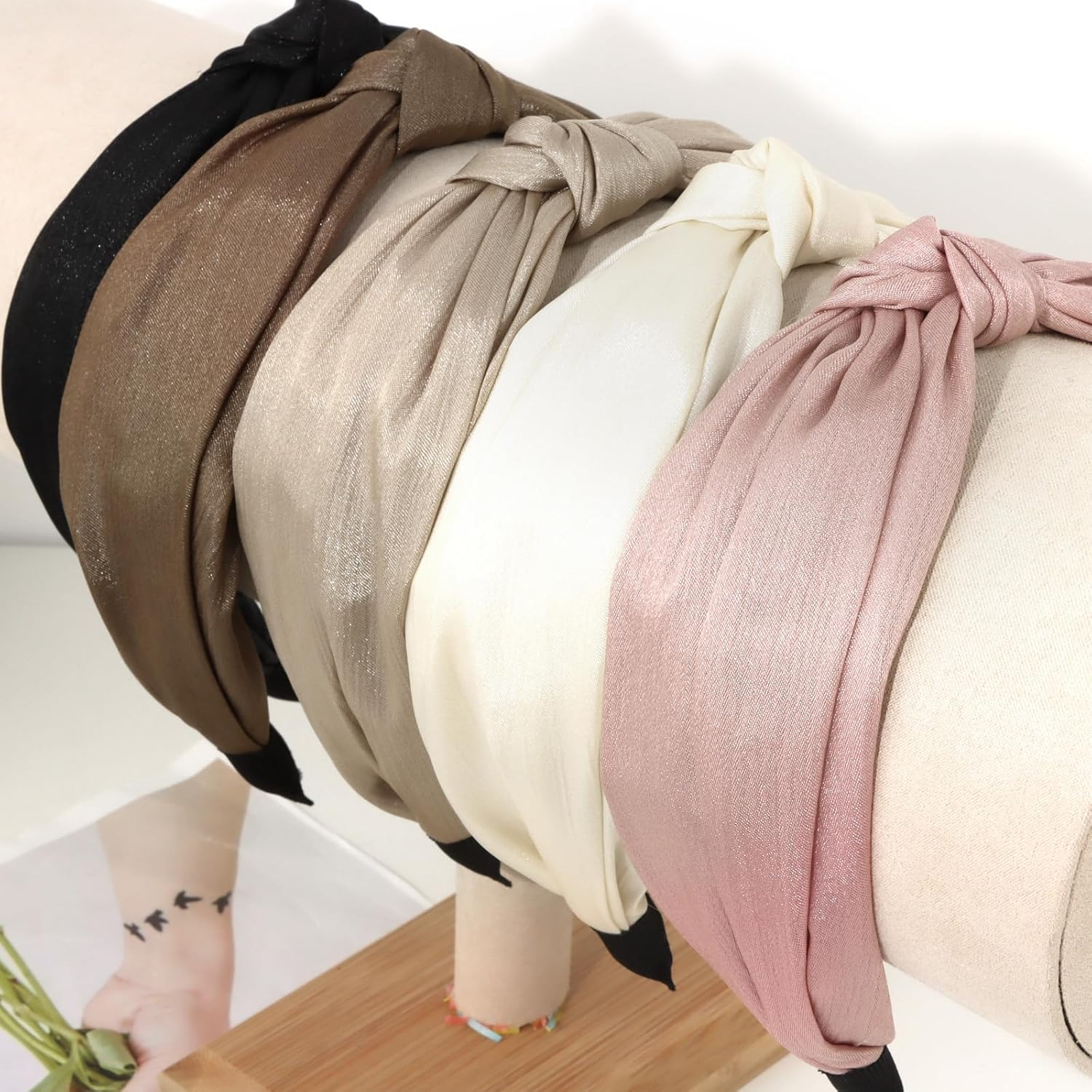 EXIPSAT Women'S Headband Set, Wide Headband & Hair Band, Colourful Hair Accessories with Wrap Look for Women, Pack of 5 image number 6