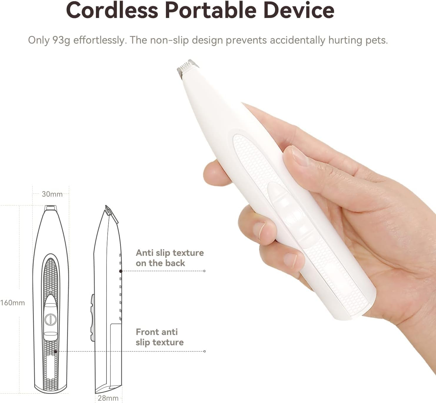 Dog Paw Trimmer Low Noise Cordless Electric Mini Shaver Clippers for Grooming Small Dogs and Cats Hair around Face, Paw Pads, Eyes, Ears, Rump image number 1