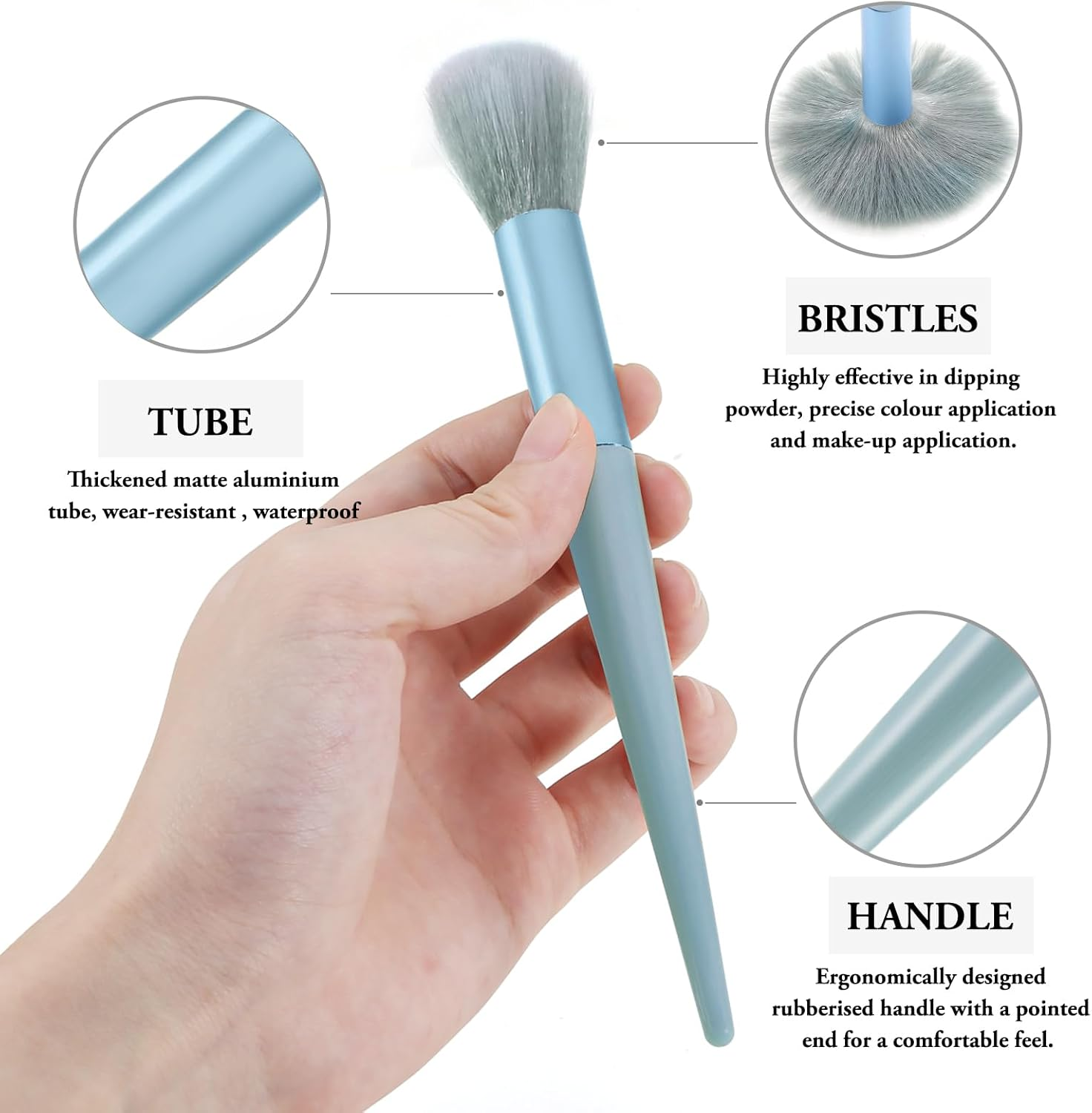 Boobeen 13Pcs Travel Makeup Brush Set, Fluffy Makeup Brushes for Eyeshadow Foundation, Face Brushes Makeup, Blendable Blush Brush for Beginner - Blue image number 2