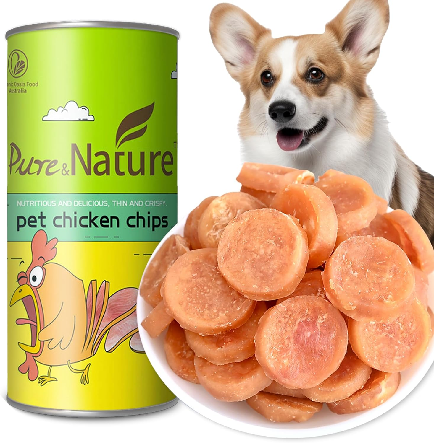Pure - Chicken Low - Temp Circulated Baked Dog Treats: High - Protein, Delectably Nutritious Chips-70G