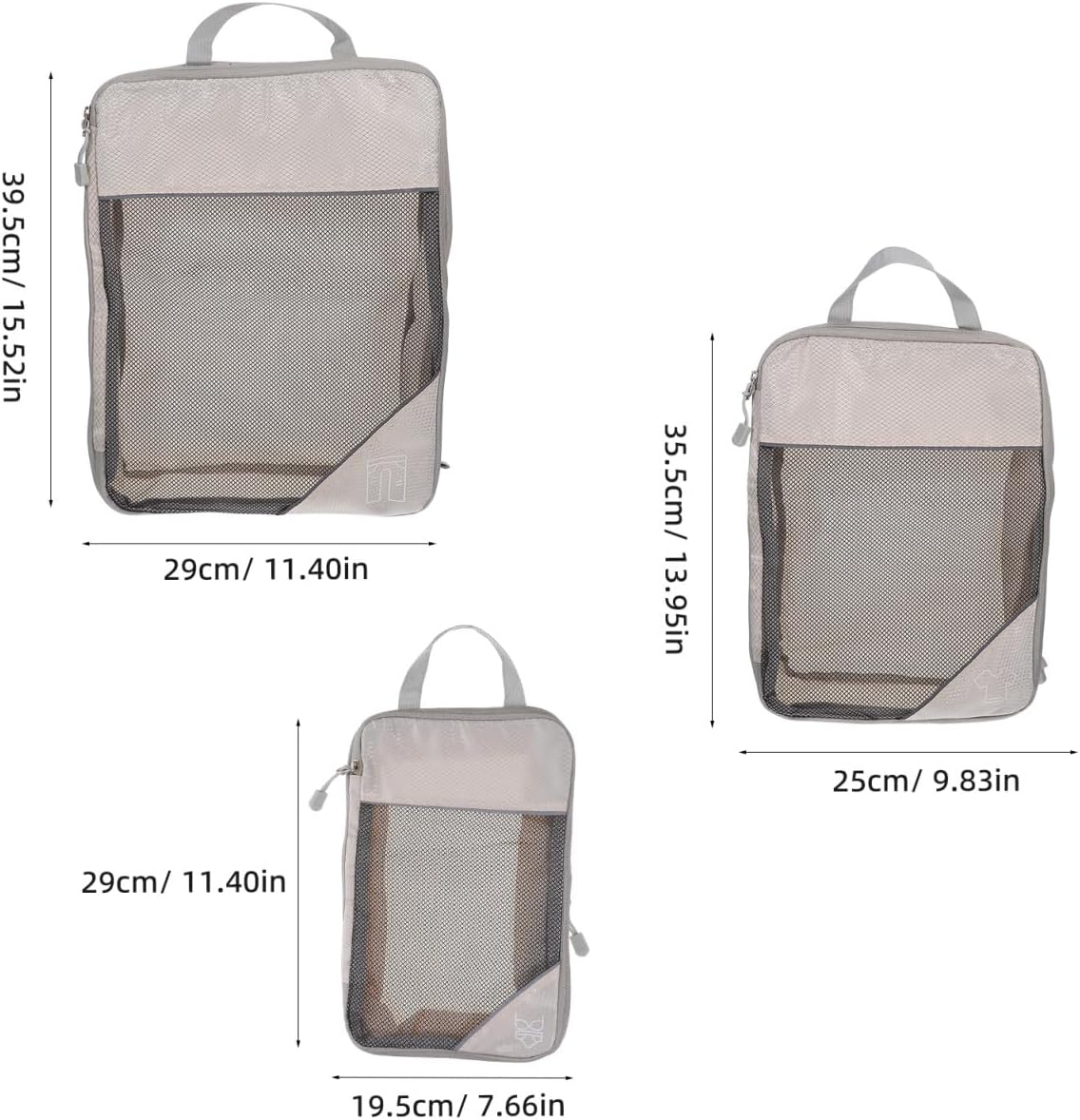 ORFOFE 3PCS Travel Compression Packing Cubes for Women Space-Saving Lightweight Luggage Organizers Self-Compressible Storage Bags for Clothes Shoes Accessories