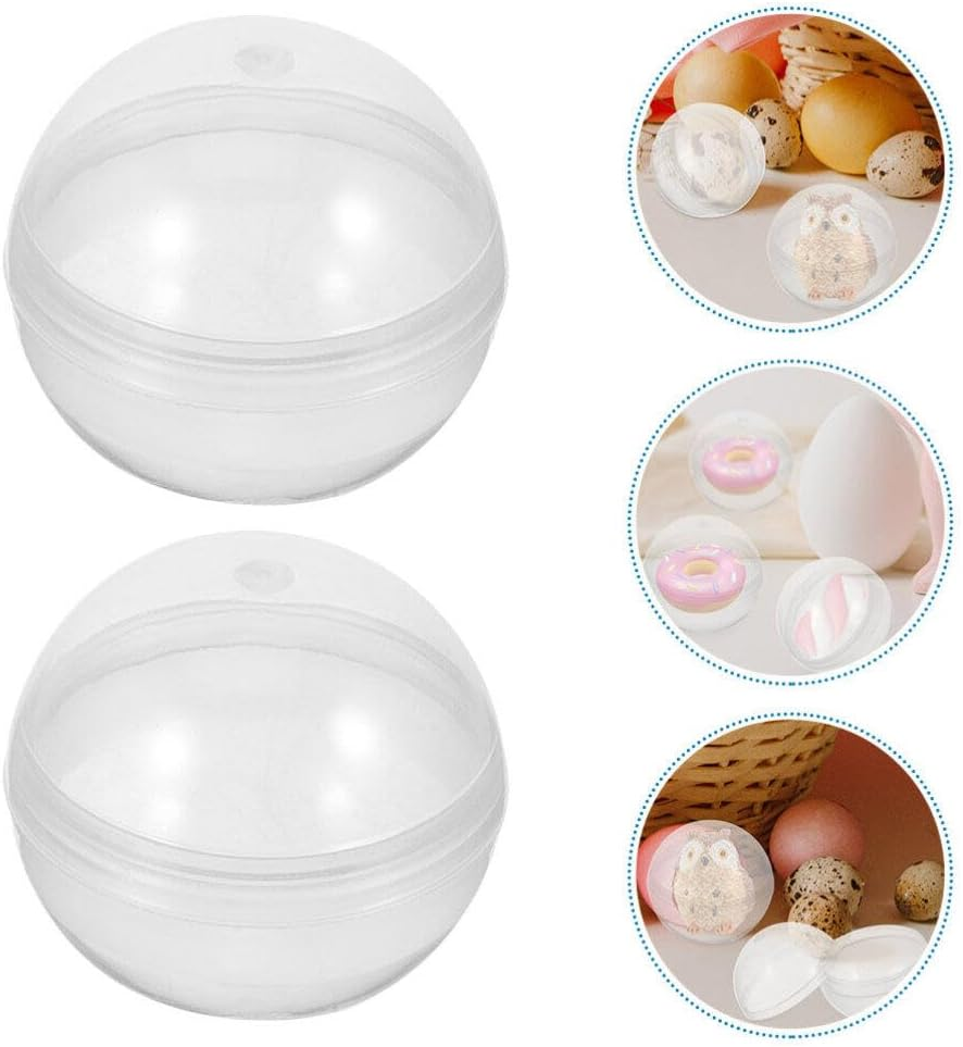 MAGICLULU Vending Machine Capsules - 50Pcs 38Mm Clear round Capsules Empty Capsules Cases Easter Eggs Plastic Containers for Toy Gumball Machines Party Favor Prize image number 1