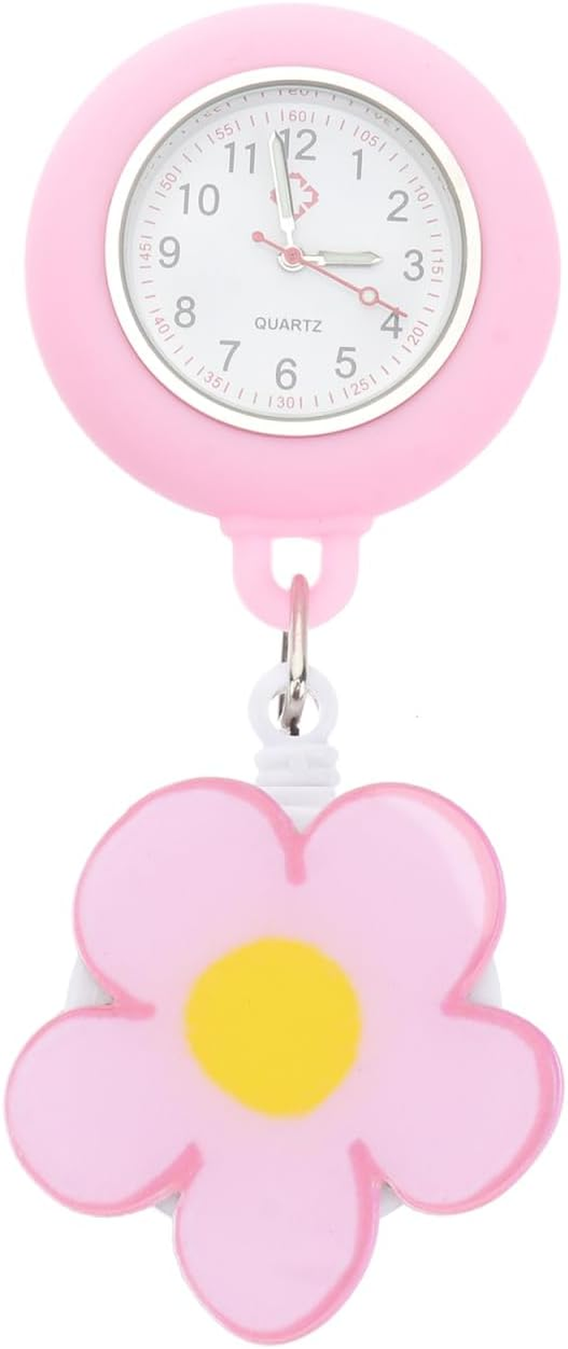 Gatuida Pocket Watch Clip on Watch Cover Fob Watch Digital Nurses Watch Digital Watches for Women Lapel Pin Watch Hanging Watch Miss Pearlescent Reel Quartz image number 6