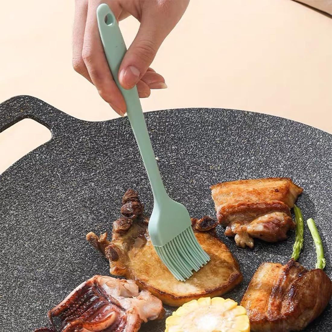 Silicone Basting Pastry Brush, Heat Resistant Cooking Brush for Oil and Sauce，Bpa Free and Dishwasher Safe (2 Pcs) image number 5