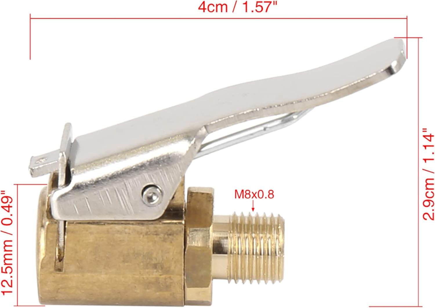 X AUTOHAUX Tire Chuck with Clip Adapter Air Chuck Tire Inflator Compressor Pump Connect Accessories Gold Tone for Vehicle image number 1