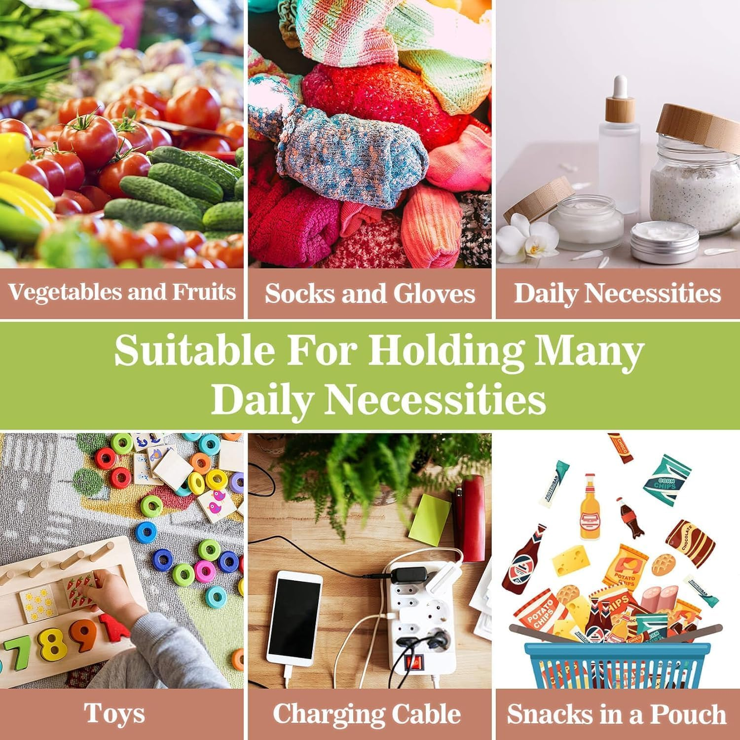 6 Pack Reusable Produce Bags Cotton Mesh Produce Bags Mesh Storage Produce Bags Reusable Durable Double Stitched with Drawstring Produce Bag for Vegetables,Fruit & Grocery Shopping (2L,2M,2S) image number 4