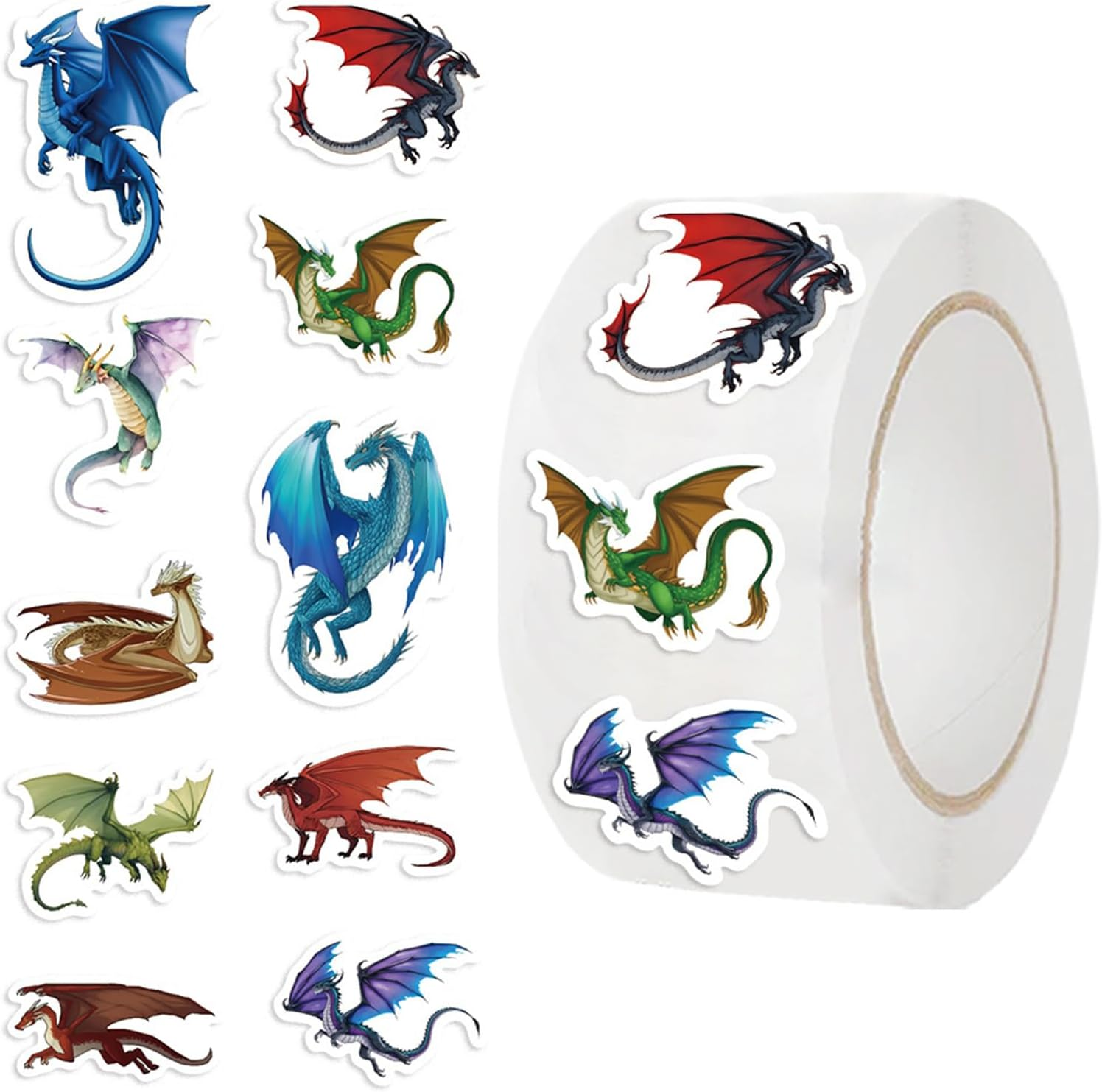 Cow Rolls Small Stickers for Kids 500Pcs Cute Circle Teacher Supplies Stickers for Kids Classroom 10 Designs Motivational Stickers for Training Reward (Cow)