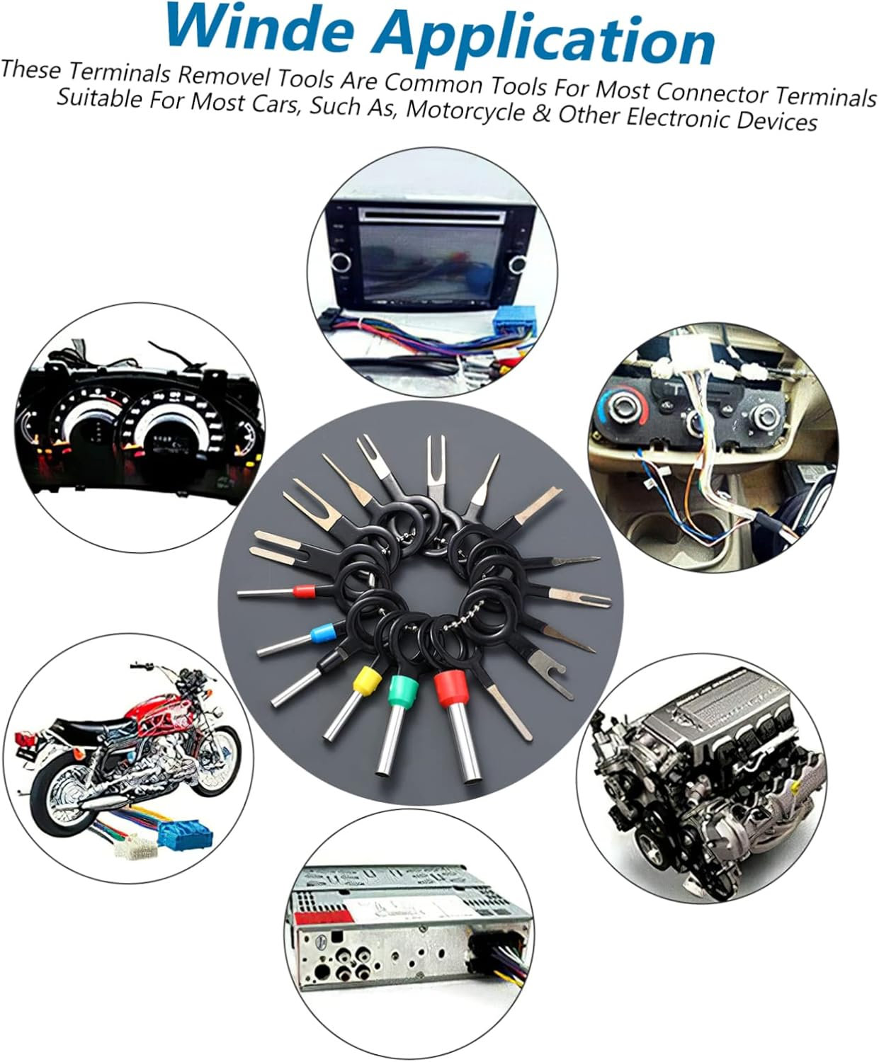 JECOMPRIS 76Pcs Tool Terminal Ejector Connector Pin Extractor Wire Harness Depinning Terminal Injector Kit Terminal Ejector Extractor Wire Removal image number 6