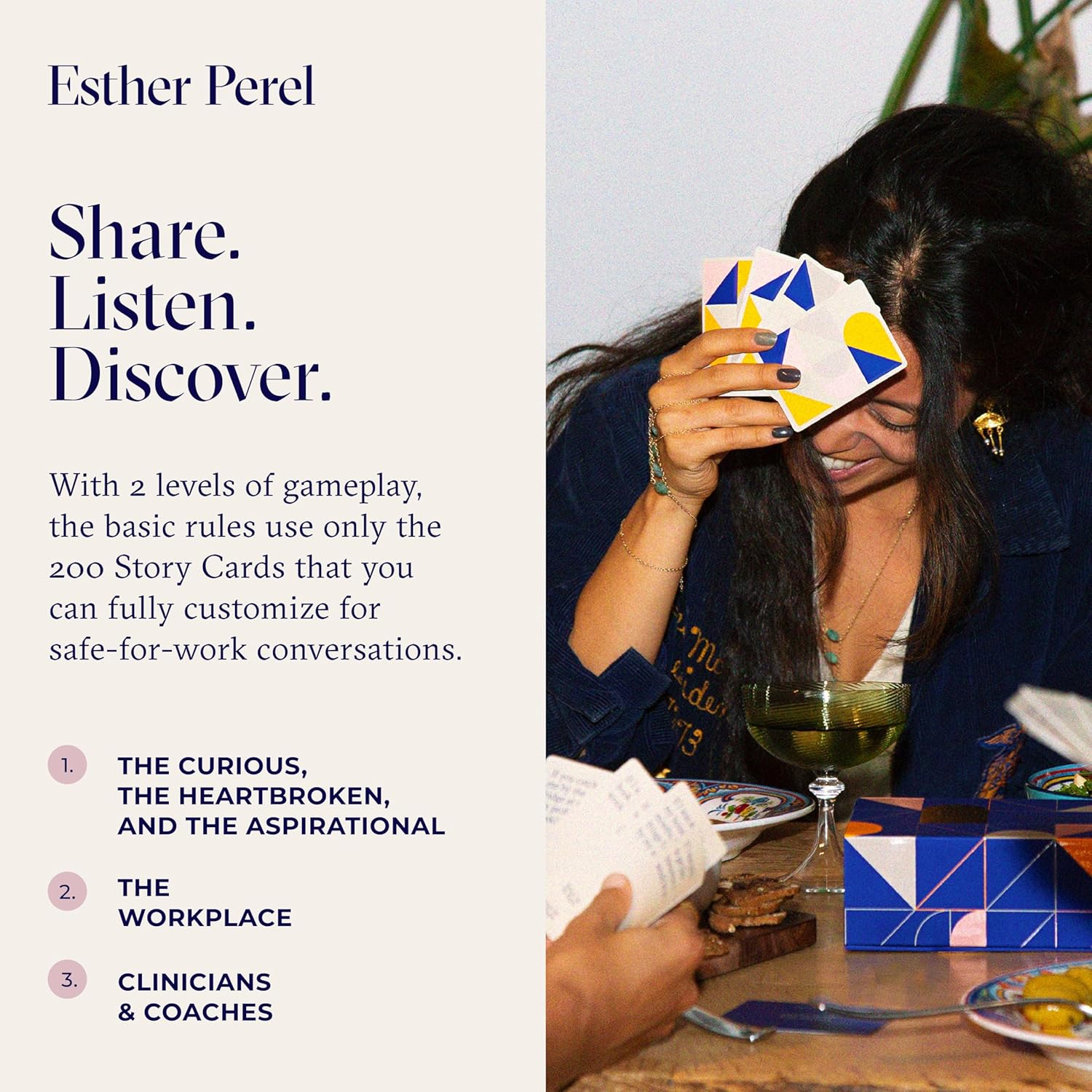 ESTHER PEREL Where Should We Begin Game of Stories - Conversation Cards for Couples, Friends, & Co-Workers - Interactive Couples Game W/ 200 Cards, & Dice - 2-6 Player Card Games for Couples
