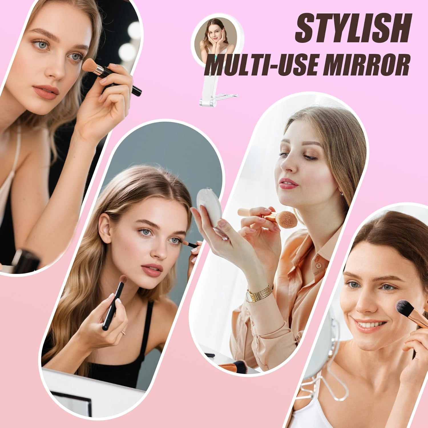 YQDUVNEY 20X Magnifying Mirror with Light Rechargeable Makeup Mirror, 3 Color Lighting Vanity Mirror, Portable Travel Handheld Mirror for Women image number 2