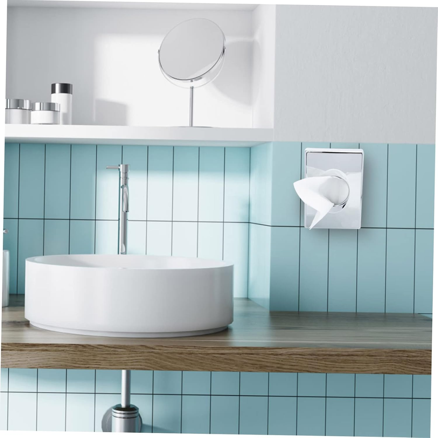 SHOWERORO Hotel Toilet Tissue Box Wall Mount Napkin Holder Box Tissue Dispenser for Home Commercial Plastic Storage Holder image number 1