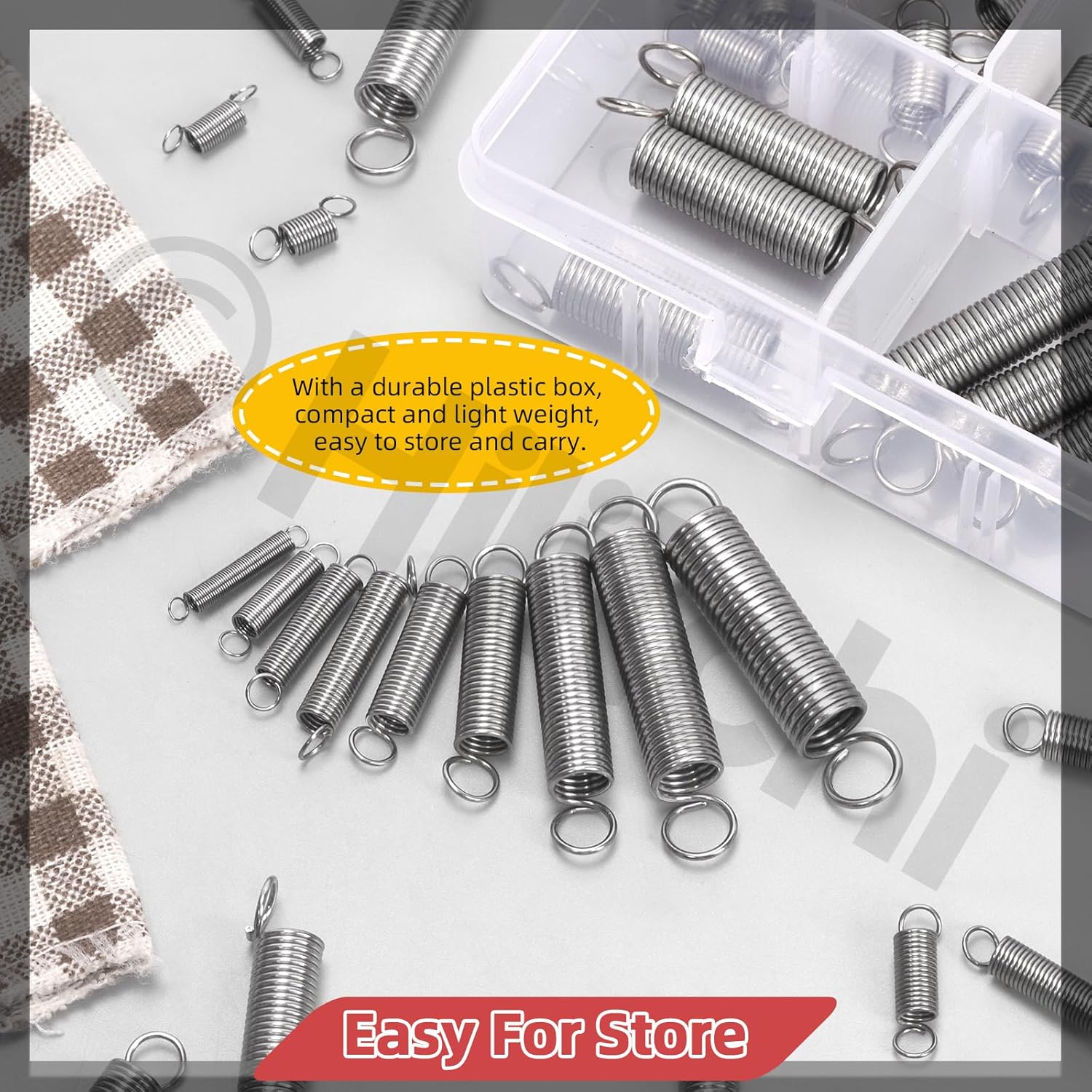 Hilitchi 100Pcs 25Sizes Extension Spring Assortment Kit Extension Spring Stainless Steel Springs Assorted Size Small Springs Compression Tension Springs for Repairs Maintenance image number 4