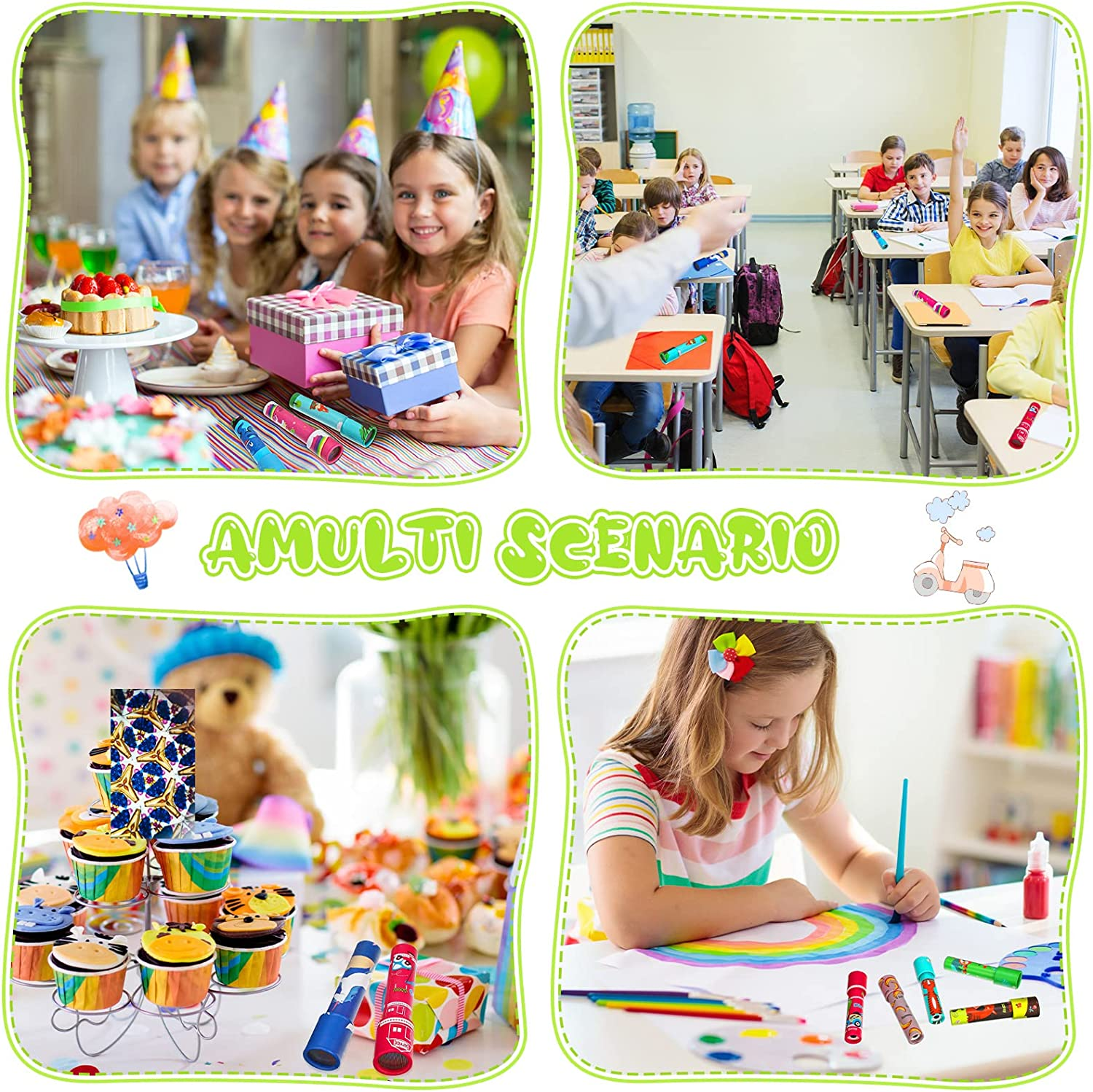 30 Pcs Classic Kaleidoscope Educational Kaleidoscope Toy Return Gift Vintage Educational Toys Party Bag Fillers School Classroom Prizes for Adults and Teens Party Favors, Random Styles (Double Style) image number 1