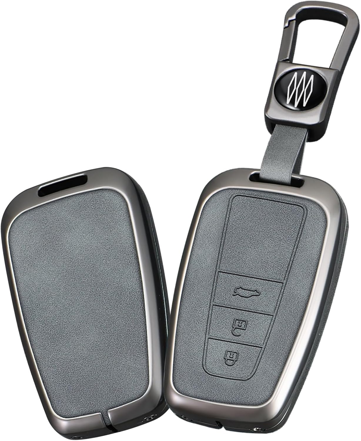 Ontto Zinc Alloy Car Key Case Cover Fit for Toyota RAV4 Prius Auris Yaris Camry Corolla C-HR CHR Land Cruiser Prado Smart Key Holder Case Shell Keychain Keyring Accessories 3 Buttons Trunk B2 image number 3