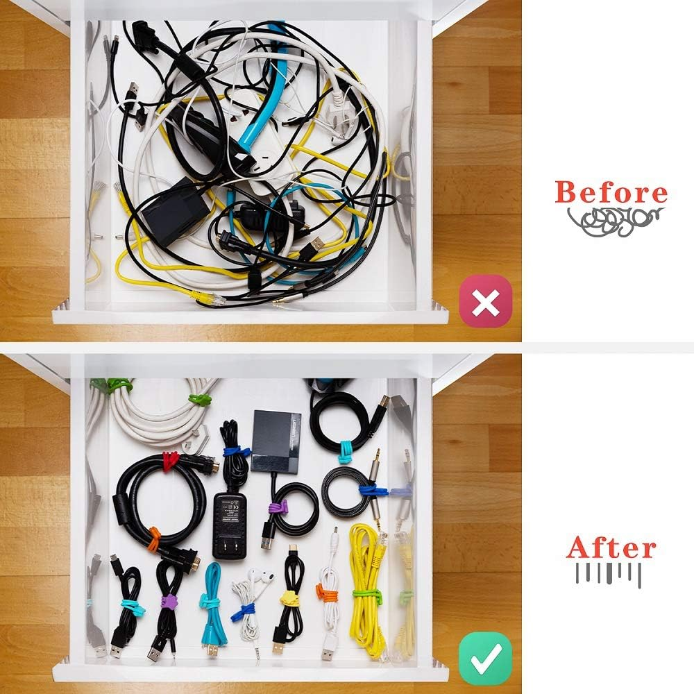 Fironst Strong Magnetic Twist Ties for Bundling and Organizing, Multi-Color Magnet Cord Winder for Cable Management, Hanging & Holding Stuff Silicone Cord Keeper（7 Colors-14Pack） image number 6