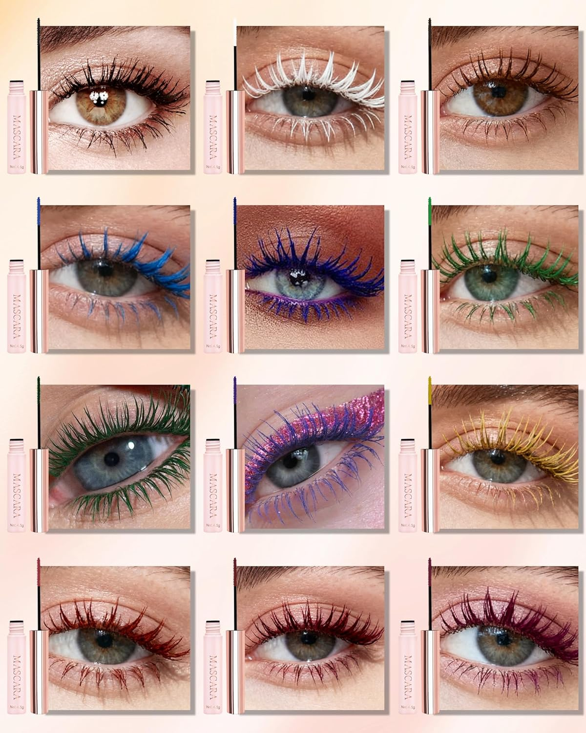 Ultra-Fine Mascara for Short Eyelashes, 2 Pieces, Waterproof Mascara, Purple Long Eyelashes, Durable, Non-Clumping, Highly Pigmented Colourful Mascara Lengthening and Voluminous, Makeup for Cosplay image number 4