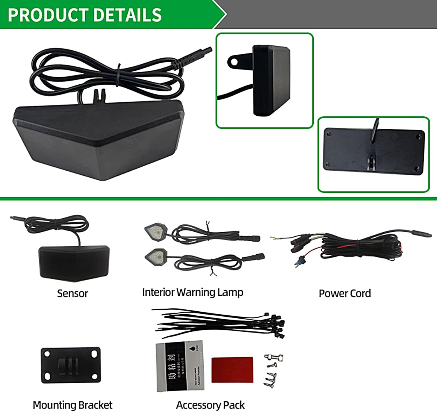 Rear Blind Spots Radar Monitor Sensor,65.62Ft Ultrasonic Blind Spots Detection System Sensor LED Warning Light - Vehicle Blind Spots Monitor Kit For, Suvs, Mpvs image number 6