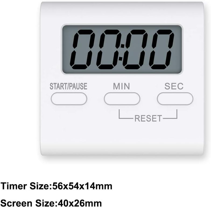 INRIGOROUS Kitchen Timer, Digital Kitchen Timer Magnetic Countdown Stopwatch Timer with Loud Alarm, Big Digit, Back Stand, Hanging Hole for Cooking, Shower, Bathroom, Kids, Classroom