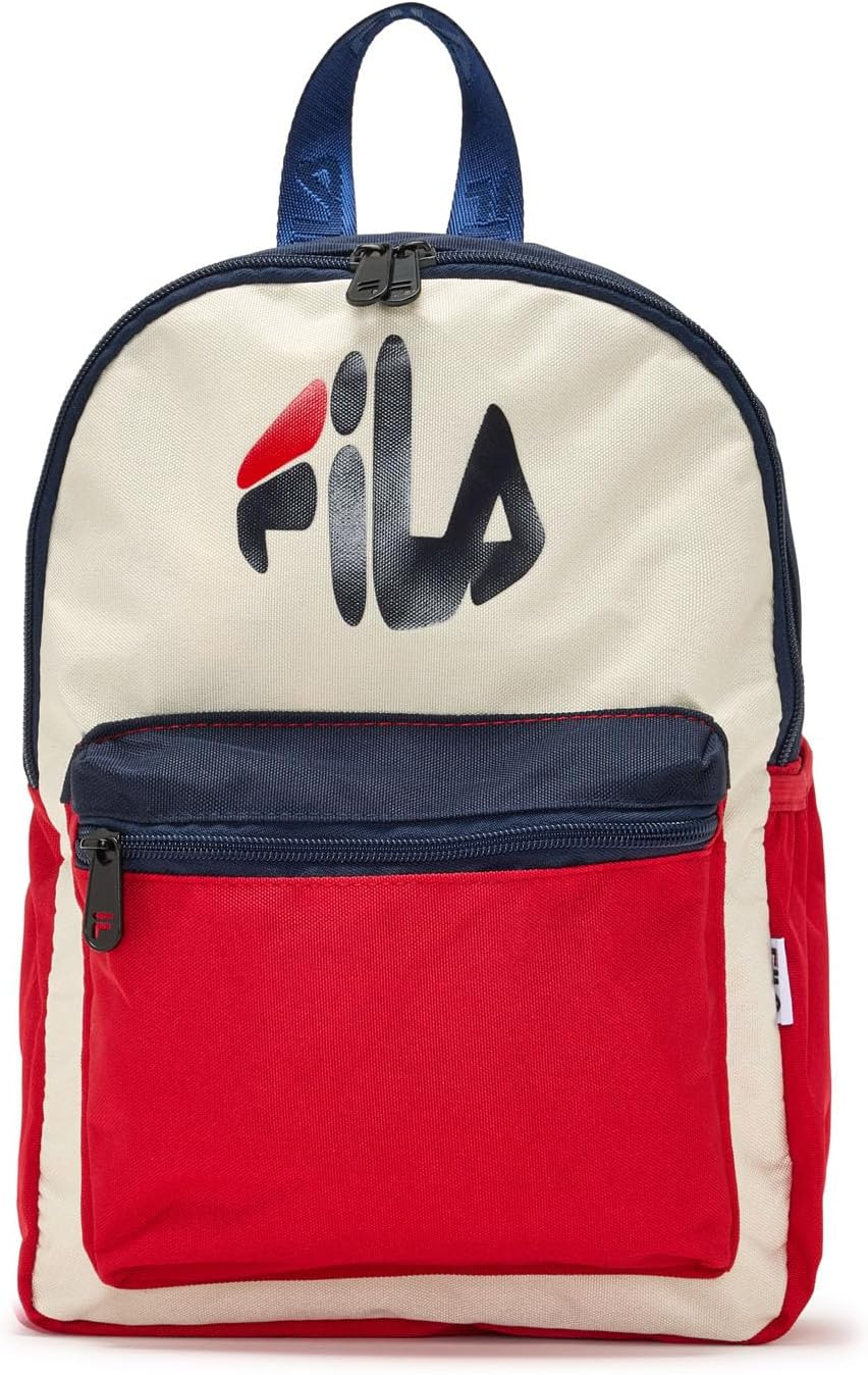 FILA Unisex Adult'S Piccolo Backpack, White/Fred/Fnavy, One Size image number 2