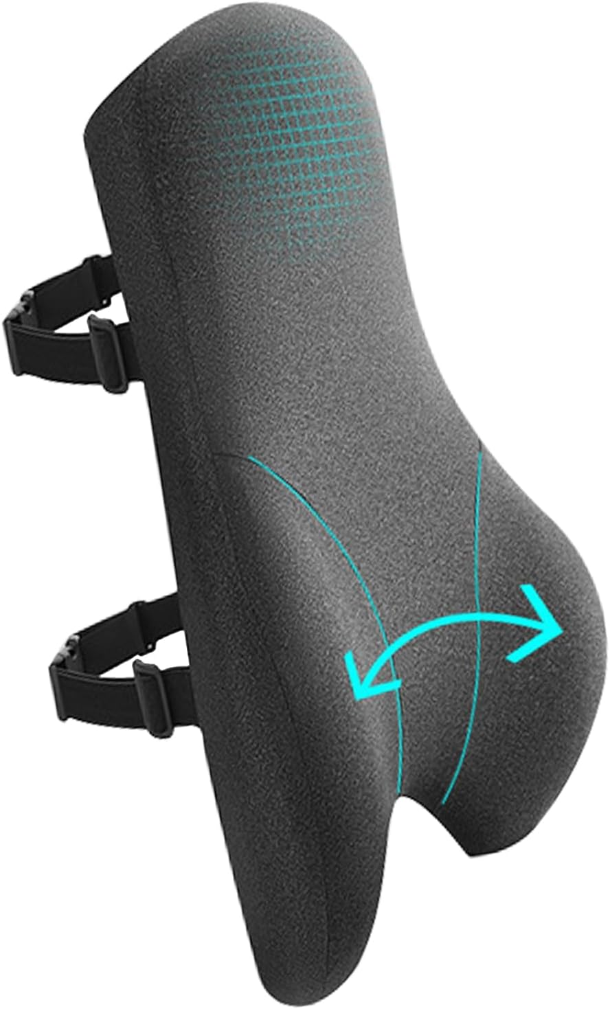 Lumbar Support Pillow for Office Chair, Memory Foam Car Seat Back Support, Ergonomic Design Orthopedic Backrest, Breathable, Adjustable Straps, for Computer Chair, Car Seat image number 3