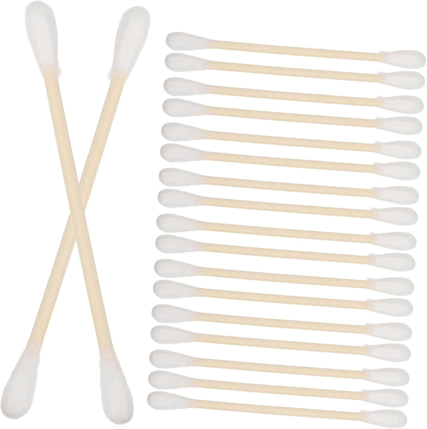 TIDTALEO 100 Pcs Dual-Head Cotton Ear Swabs Bamboo Handles, Disposable Multifunctional Cotton Swabs for Makeup, Ear Cleaning, and Detail Surface Cleaning, Suitable for Babies and Electronics image number 3