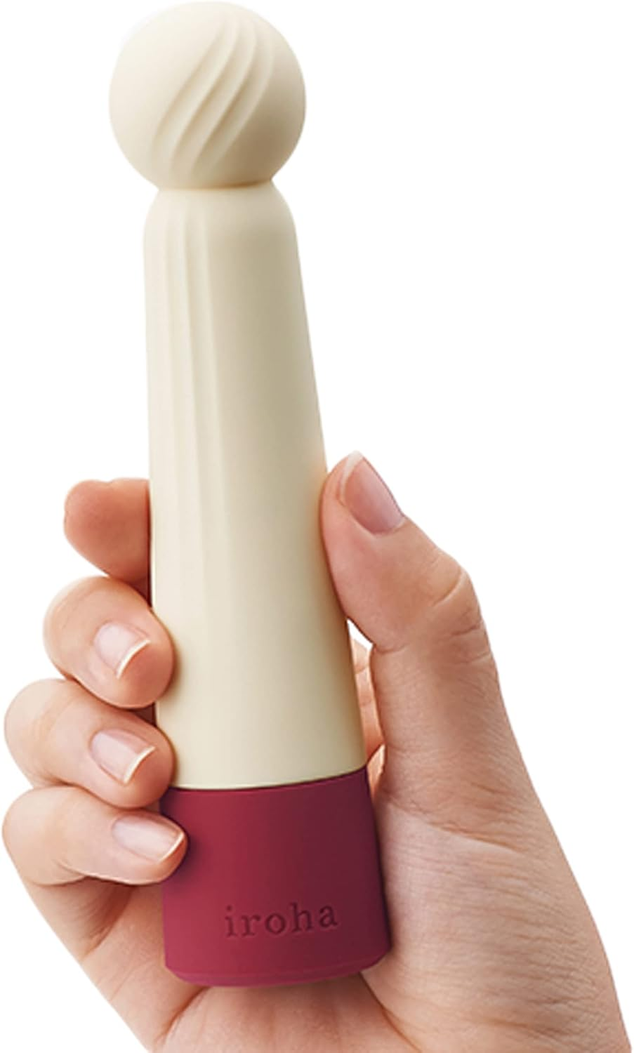 Iroha Rin Akane Burgundy Women Soft Touch Silicone Vibrator Adjustable Strengths Battery Operated Stick Shaped image number 2