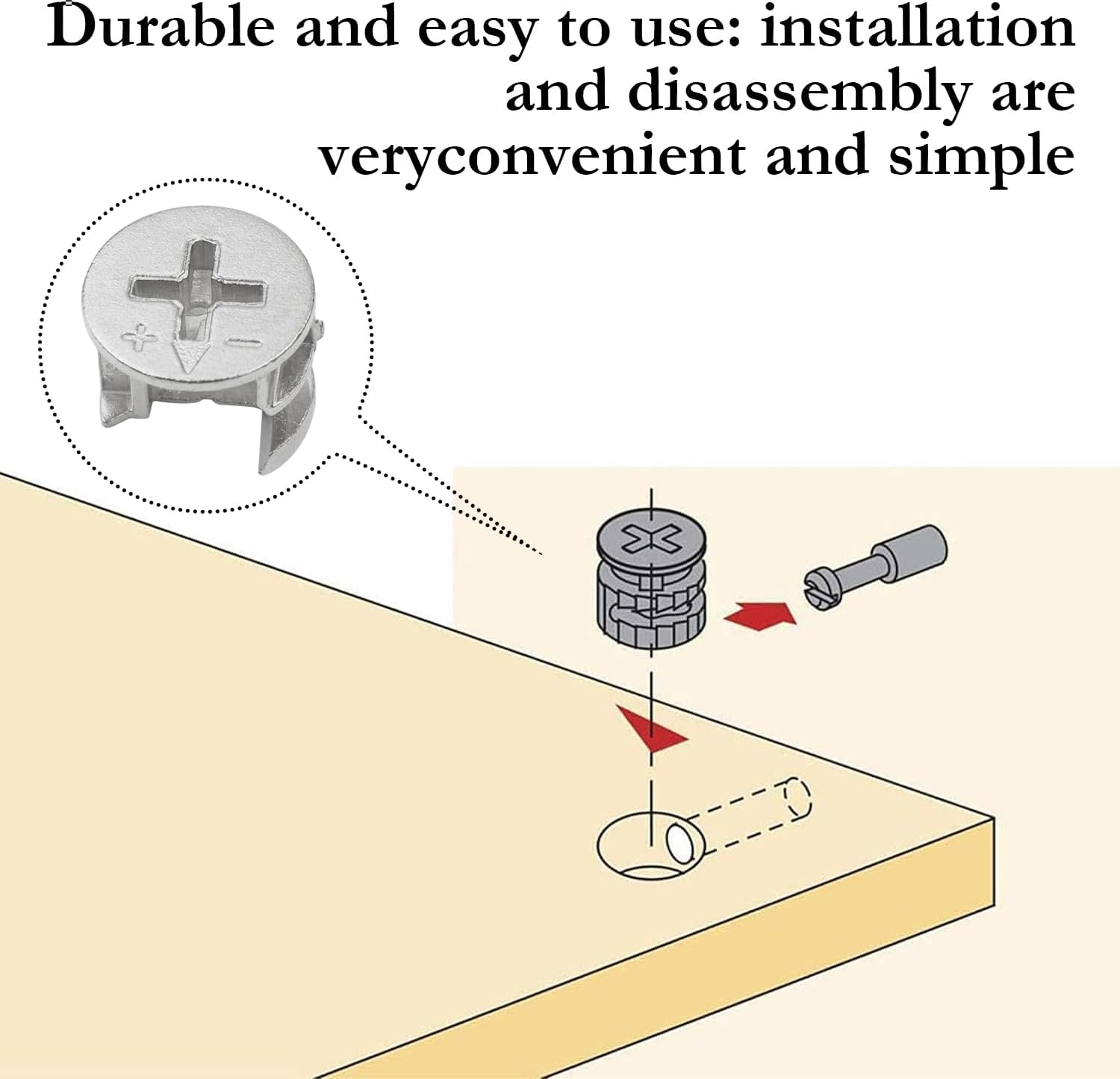 10PCS Durable Cam Lock Set for Drawers & Wardrobes &ndash; Anti-Corrosion, Secure Furniture Connector image number 5