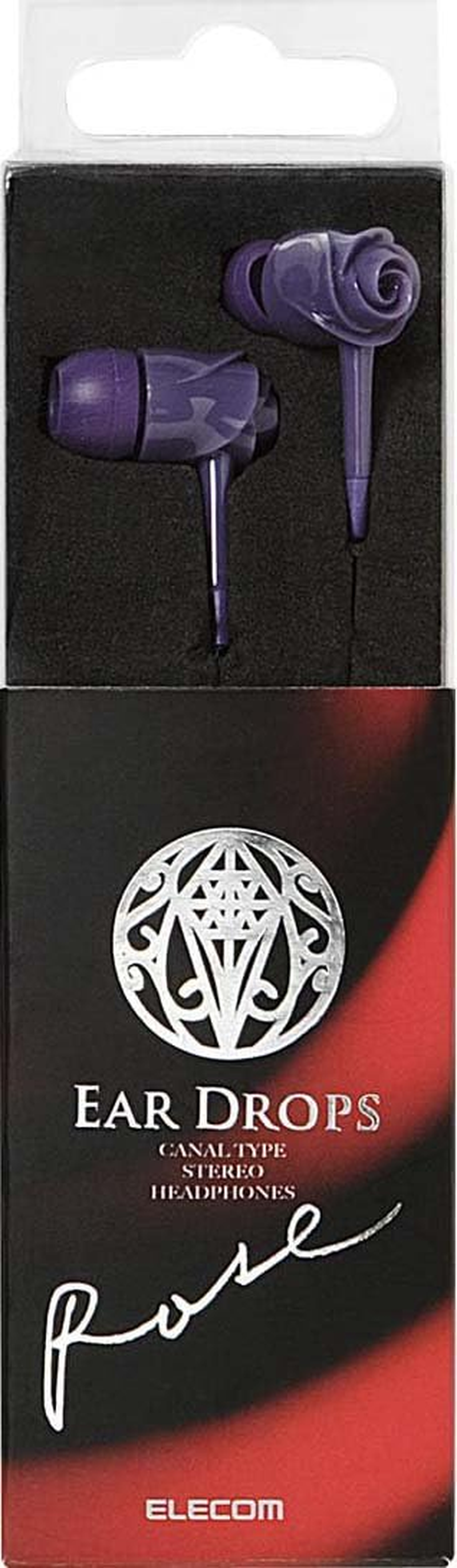 ELECOM Ear Drops Rose In-Ear Headphones Rose Flower (Purple) EHP-AIN50PU image number 3