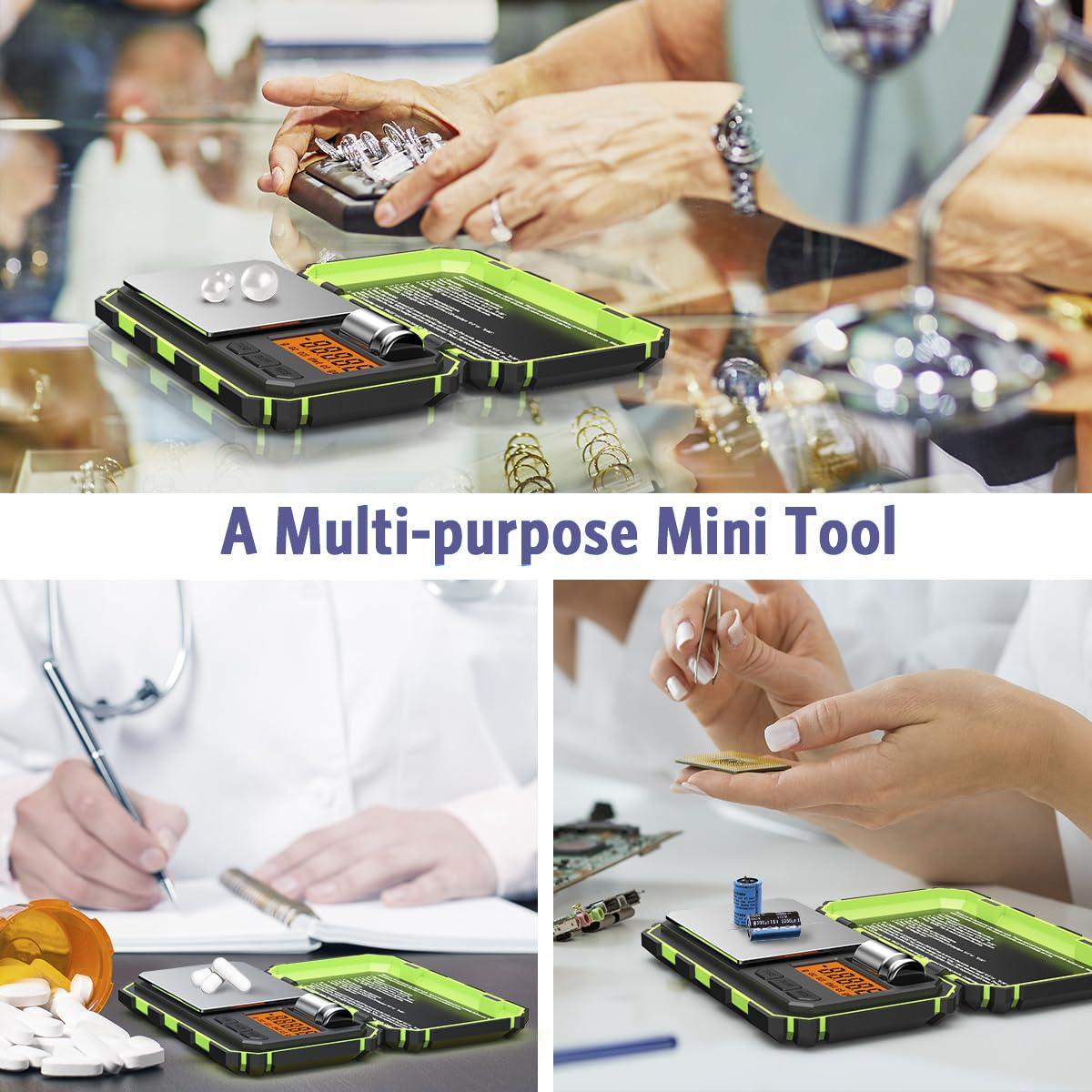 Digital Milligram Scale, 200G/ 0.01G Precision Mini Jewellery Scales with 50G Calibration, Potable Mini Scales Digital with LCD Backlit, 6 Units, Tare Function, for Jewellery, Experiment image number 3