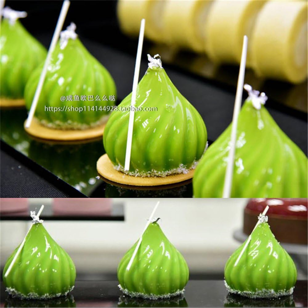 Spiral Castle Shape Silicone Molds Cake Decorating Tools Bakeware French Dessert Mousse Cake Mold Baking Cupcake Silicone Mousse Mold - 6 Cavities (Spiral Castle)