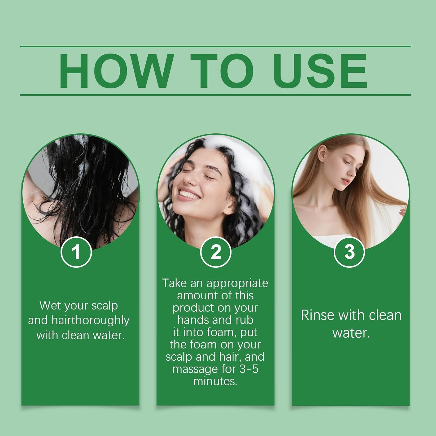 Rosemary Amino Acid Shampoo - 100ML Hydrating and Moisturization Shampoo for All Hair Types, Soothes Scalp & Strengthens Hair Strands Resilience,Mild and Gentle,Safe for Color-Treated (3PCS) image number 1