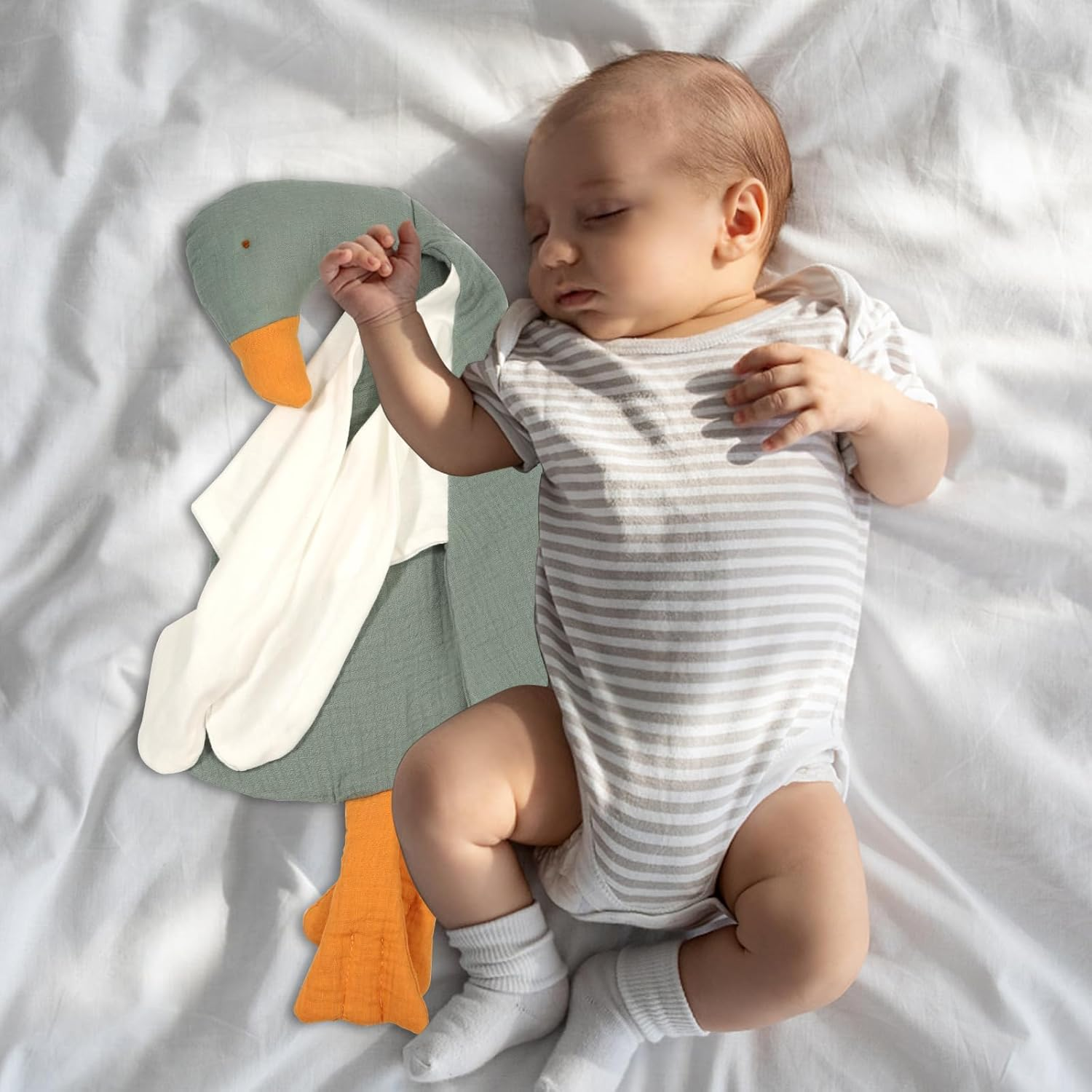 Duck Baby Blanket, Duck Loveys for Babies Cute Soft Security Blanket Fabric Cuddle Cover Baby Essentials Newborn Boys Girls