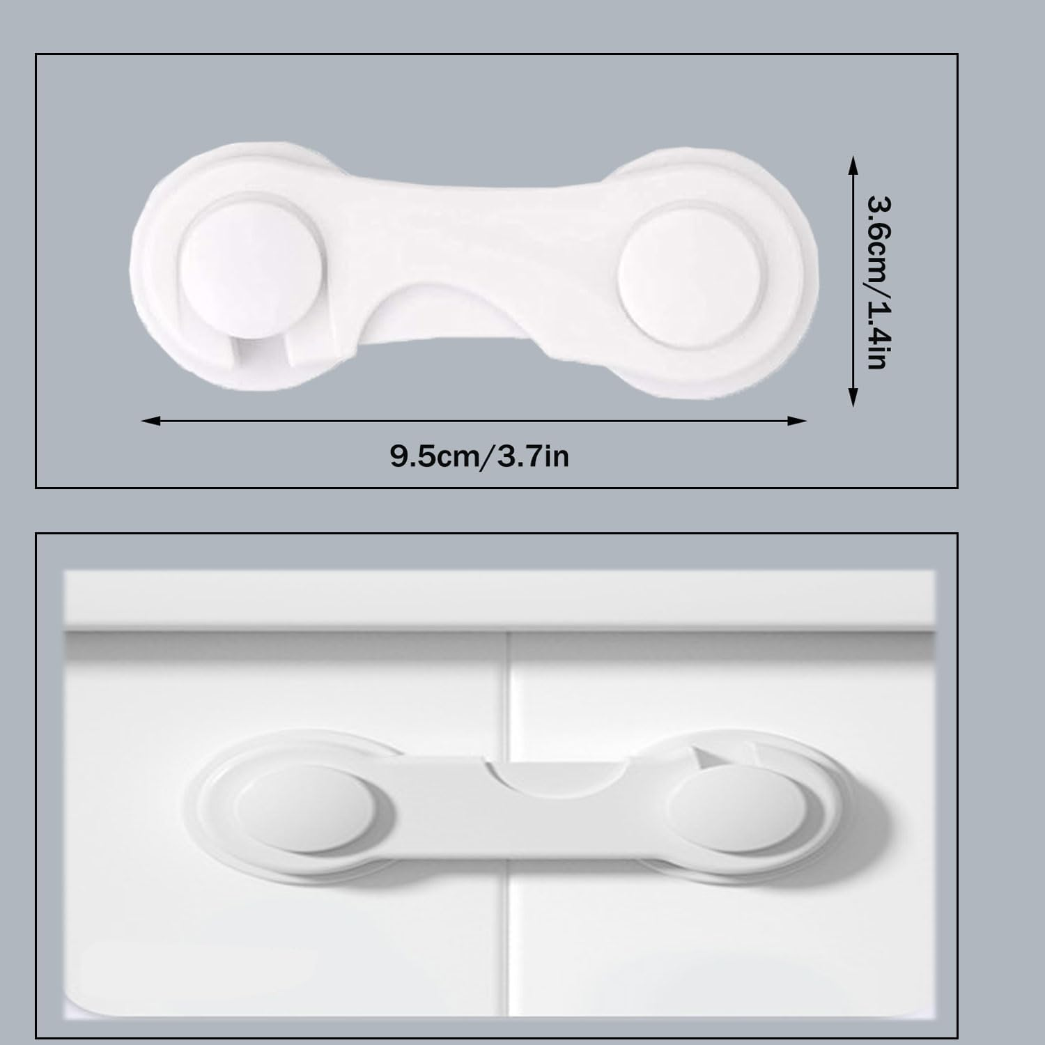 20Pcs Cabinet Locks for Babies, Child Safety Cabinet Locks with Adhesive for Wardrobe Drawer Cupboards Fridge Oven Closet Pantry, Baby Proofing Door Latch for Protecting Kids Toddler Infant image number 1