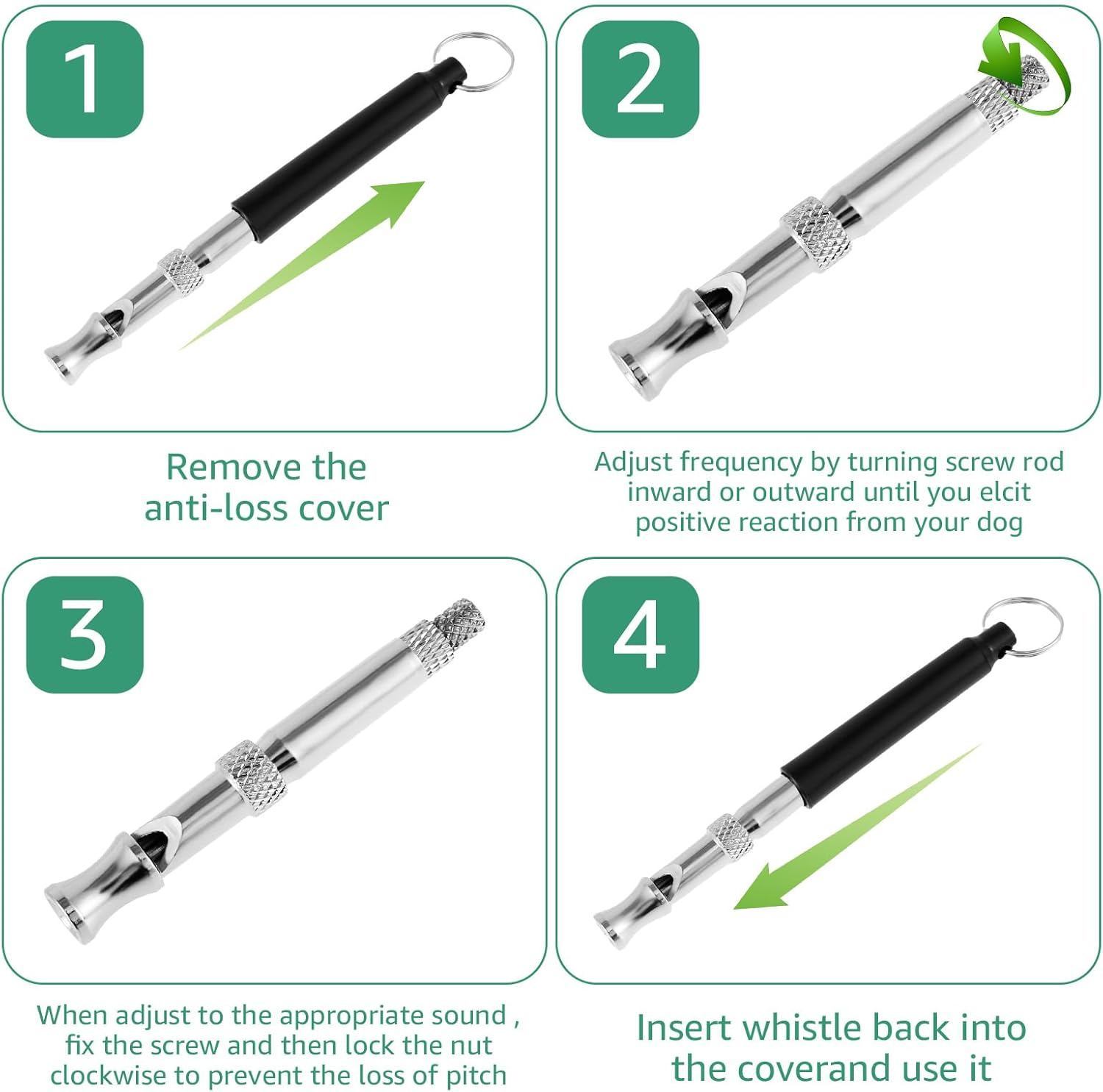 4Pcs Dog Whistle with Lanyard,Ultrasonic Dog Whistle,Adjustable Ultrasonic Dog Whistle,Professional Recall Dog Training Whistles,Ultrasonic Dog Whistle,Adjustable Dog Whistle image number 1