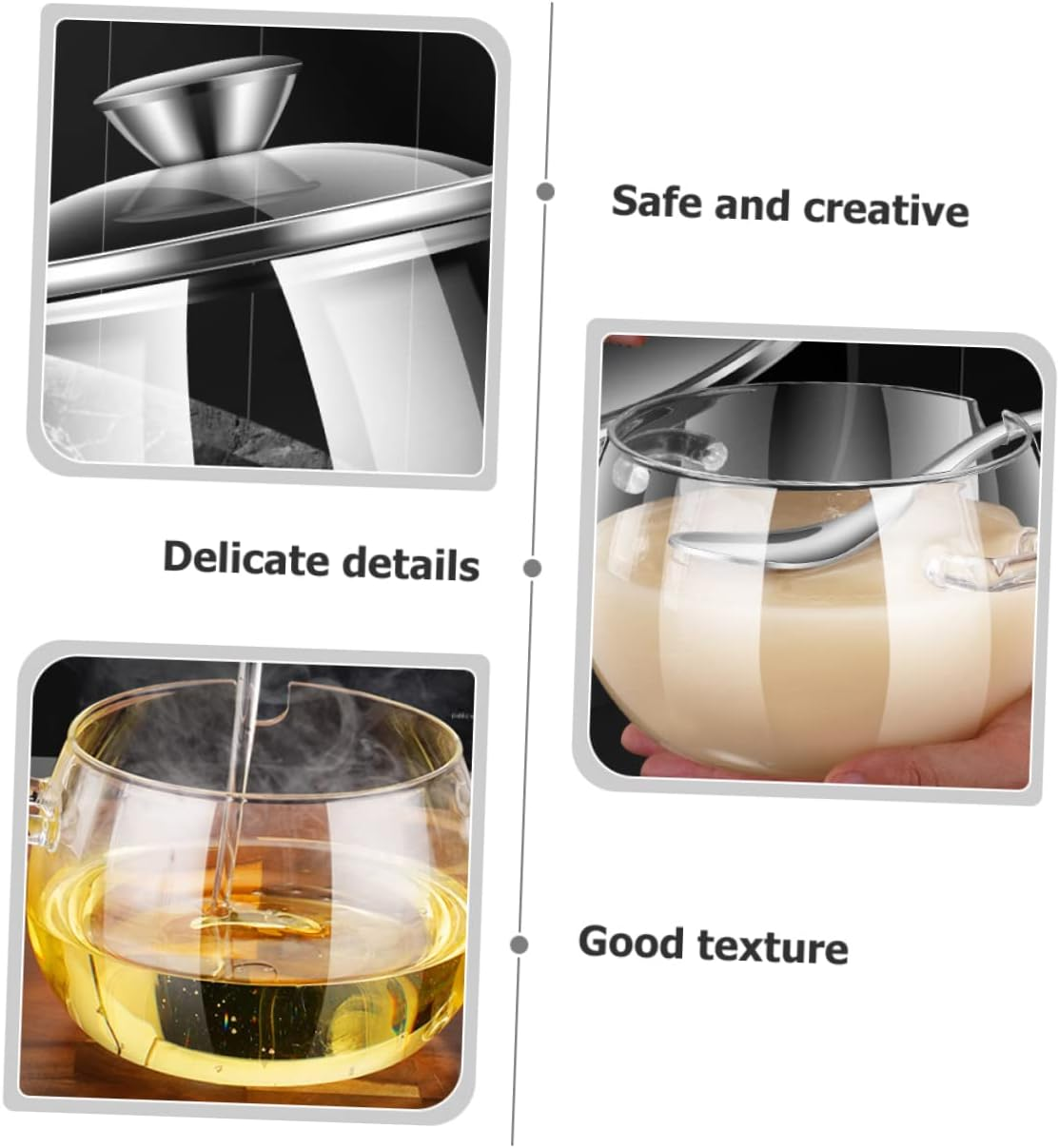 CIYODO Glass Lard Oil Jar with Lid and Spoon 1200Ml Large Capacity Double-Handle Condiment Storage Container Kitchen Seasoning Jar for Home Use image number 4