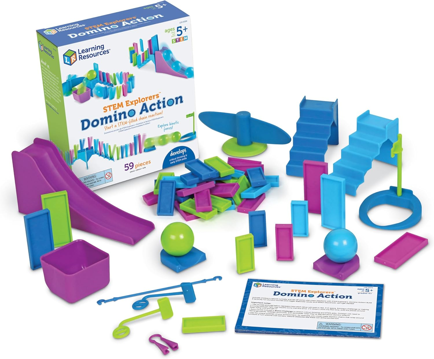 Learning Resources STEM Explorers Domino Action, STEM Toys for Kids, 59 Pieces, Age 5+ image number 5