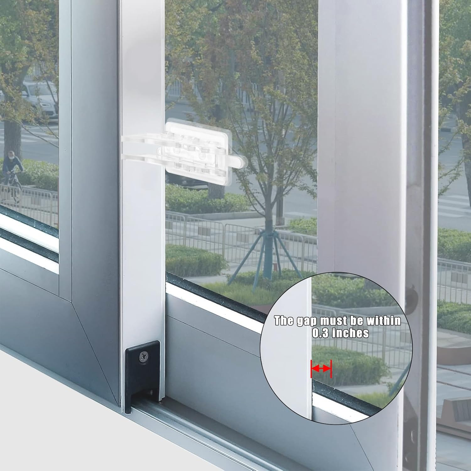 Child Proof Sliding Door Lock 4 Pack Self Adhesive Sliding Door Lock for Child Safety Butterfly Sliding Window Lock for Windows, Closet Doors, Cabinet Doors image number 1