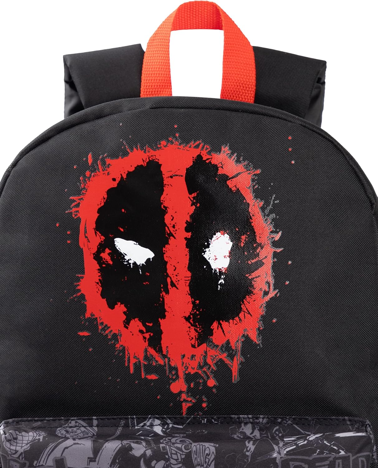 Marvel Deadpool Boys Backpack Black & Red Rucksack with Adjustable Straps Superhero School Bag for Kids Movie Merchandise, Black, Rucksack Backpacks