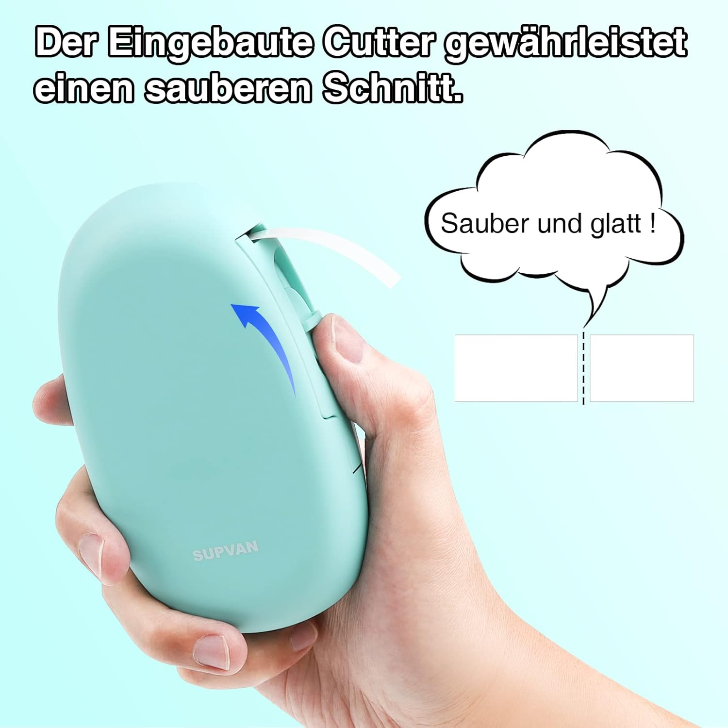 SUPVAN E10 Upgraded Label Maker Machine, Portable Label Printer, Compatible Android & Ios, Bluetooth Thermal Labelling Machine for Home, School, Office Organization, Cyan - E10 Green2 image number 7