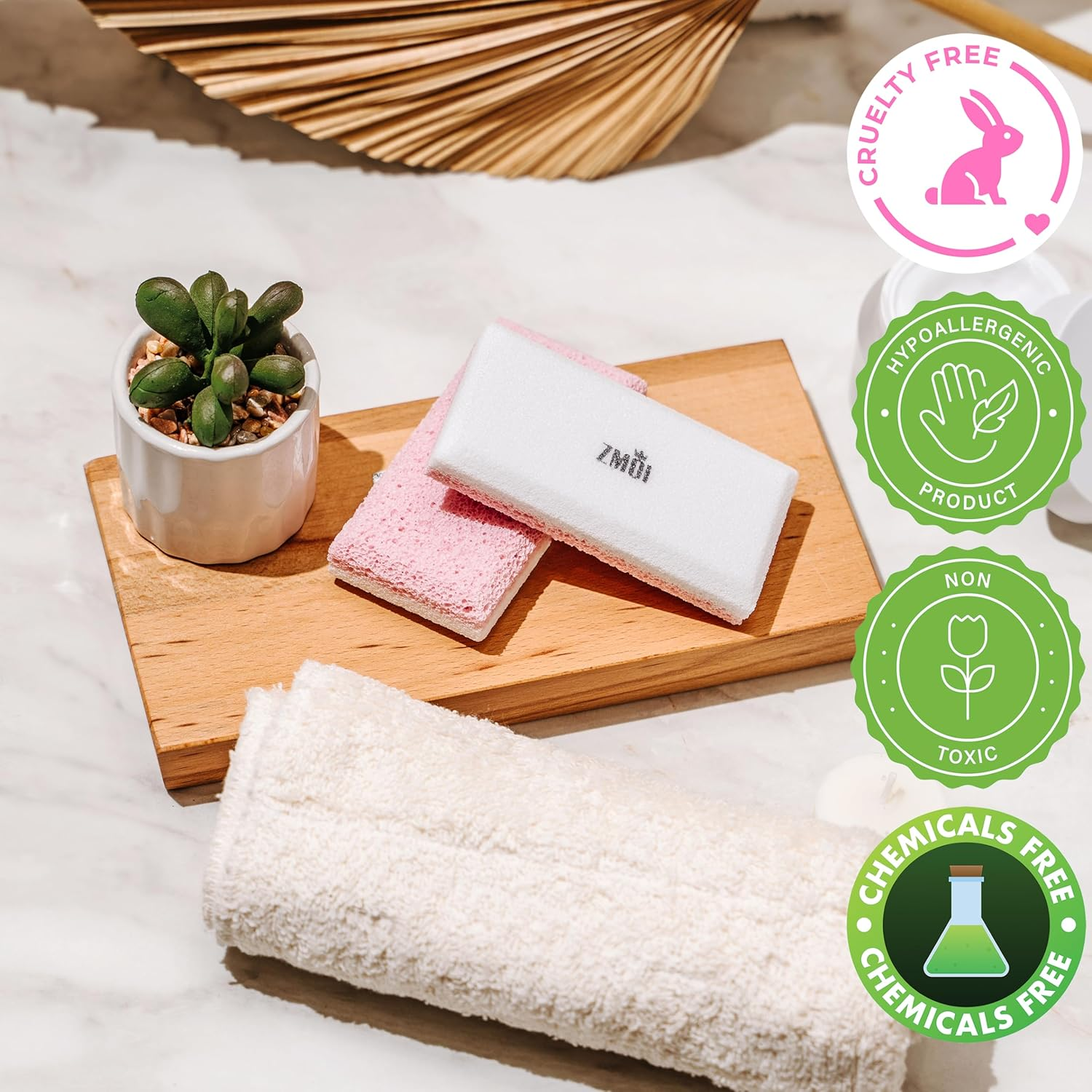 ZMOI Glass Pumice Stone Callus Remover for Feet, Elbows, Hands, and Knees, Spain Made - 2 in 1 Pedicure Exfoliator and Scrubber for Rough, Hard Skin (Pink Color) image number 4