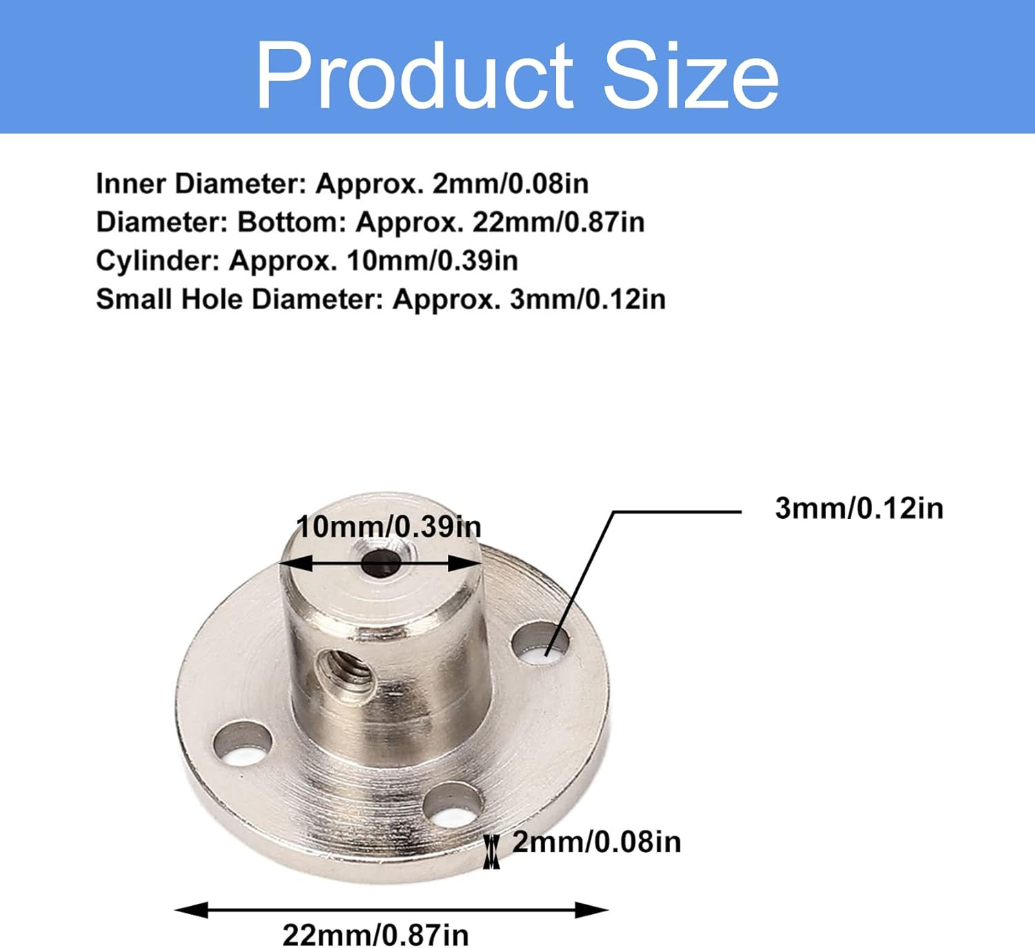 5 Pack 2Mm Flange Coupling Connector, Rigid Guide Steel Model Coupler Accessory, Shaft Axis Fittings for DIY RC Model Motors, Hardware, High Hardness Coupling Connector, Silver image number 1