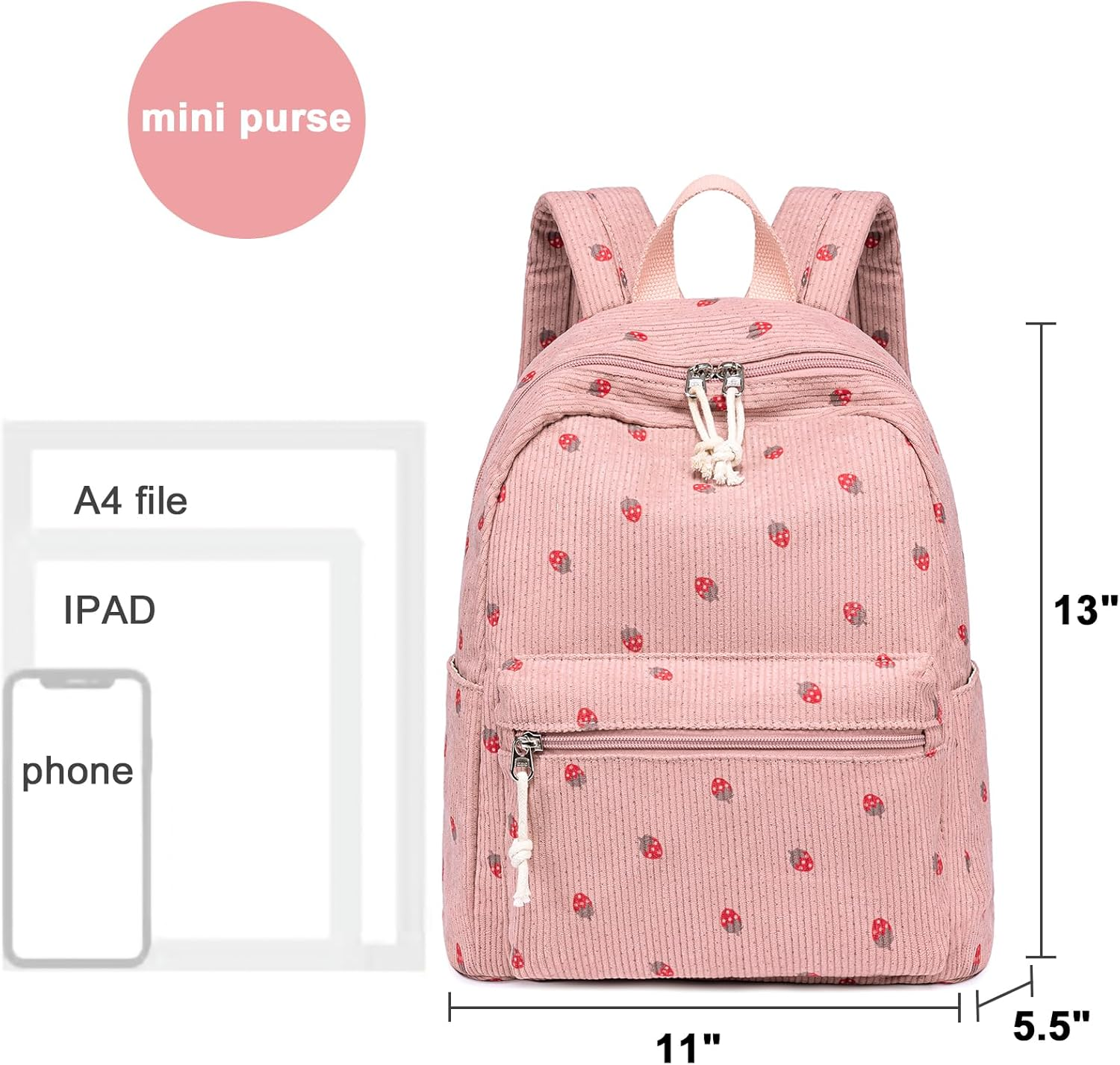 Bluboon Mini Backpacks for Girls Toddler Backpack Purse School Bookbag Kawaii Backpack Women - Beige Flower Green image number 5