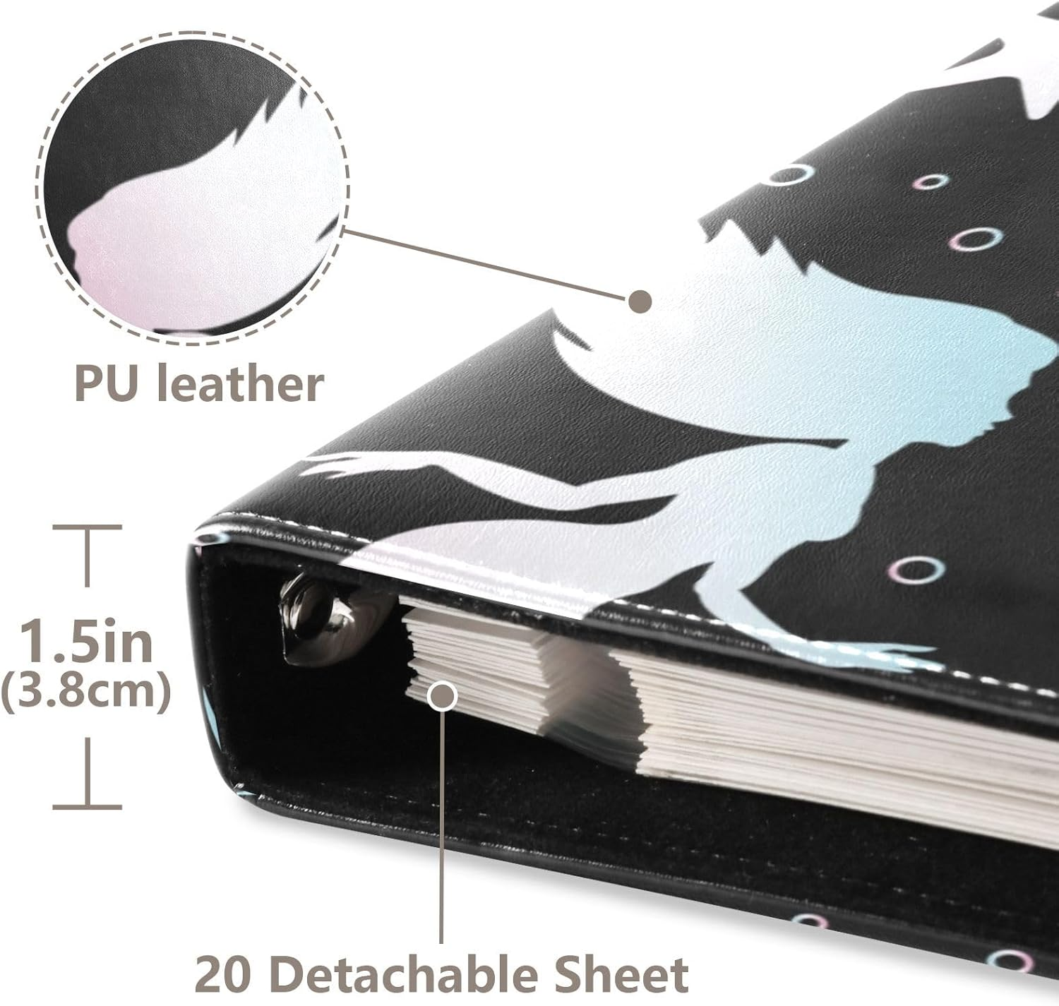 Colorful Mermaid Seahorse Stars Photo Album Picture Book for Photos Self Adhesive Pages Bookshelf Photo Albums Family Albums for Photos 4X6, 6X8 image number 5