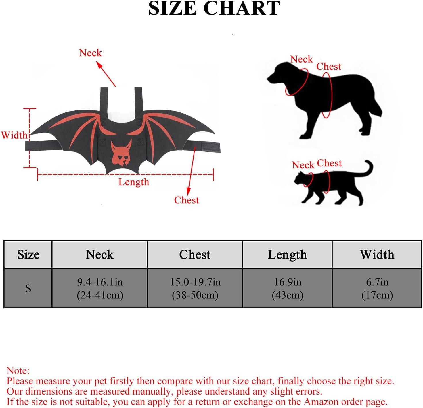 QIYADIN Pet Cat Bat Wings for Halloween Party Decoration, Dog Cosplay Bat Costume,Puppy and Cat Dress up Accessories (Red Ghost, Small) image number 2